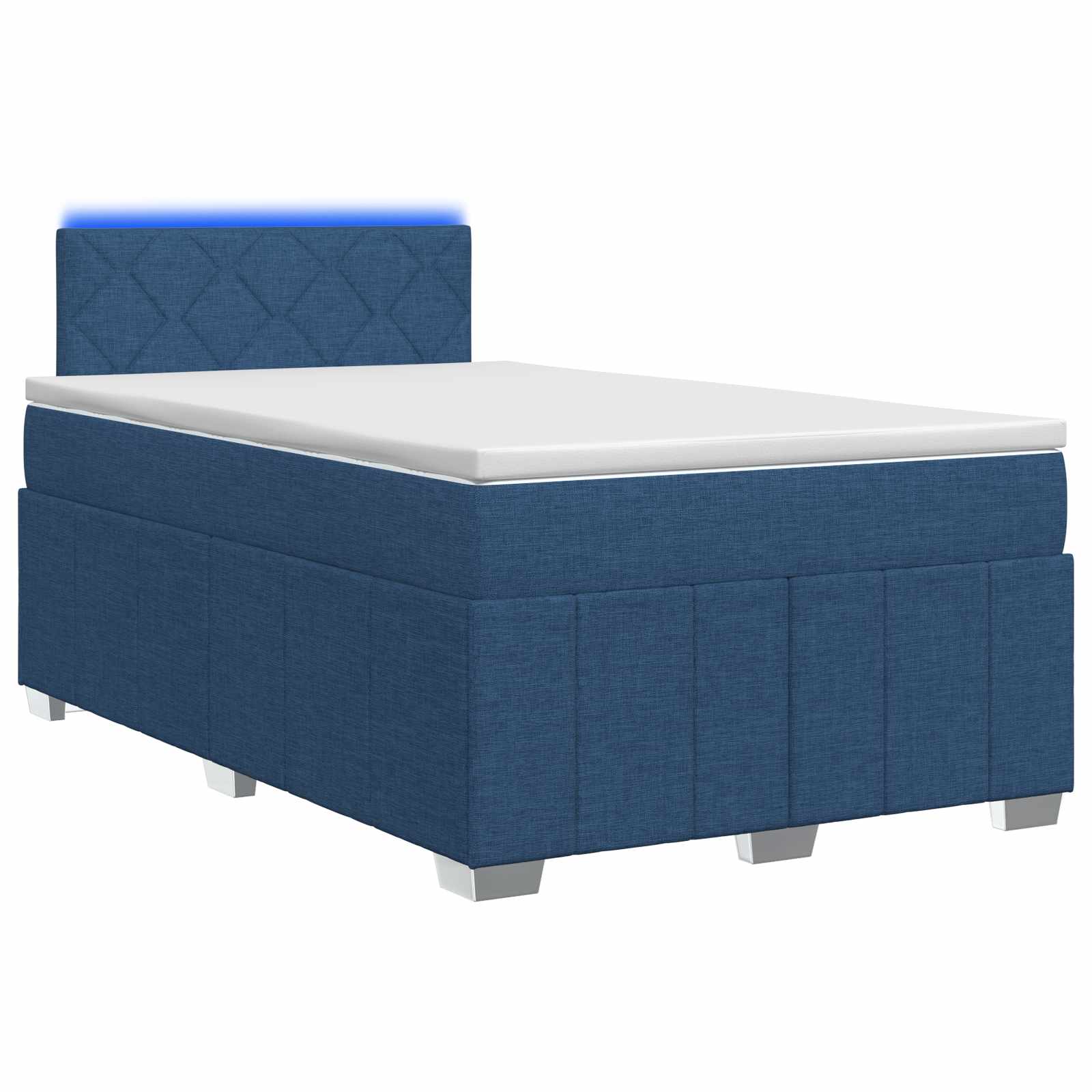Boxspringbed met matras met hoofdeinde Blauw 120 x 200 cm Stof