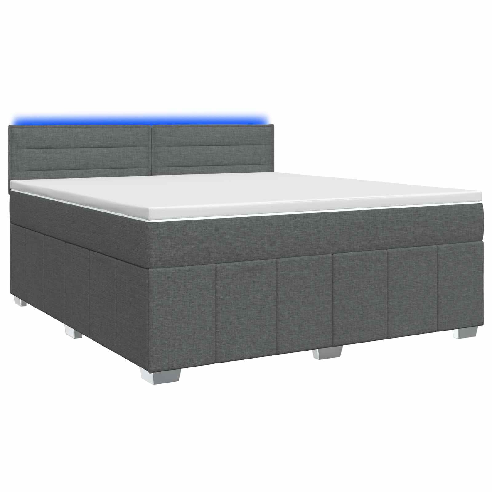 Boxspringbed met matras Donkerbruin 140 x 200 cm Stof – afbeelding 2