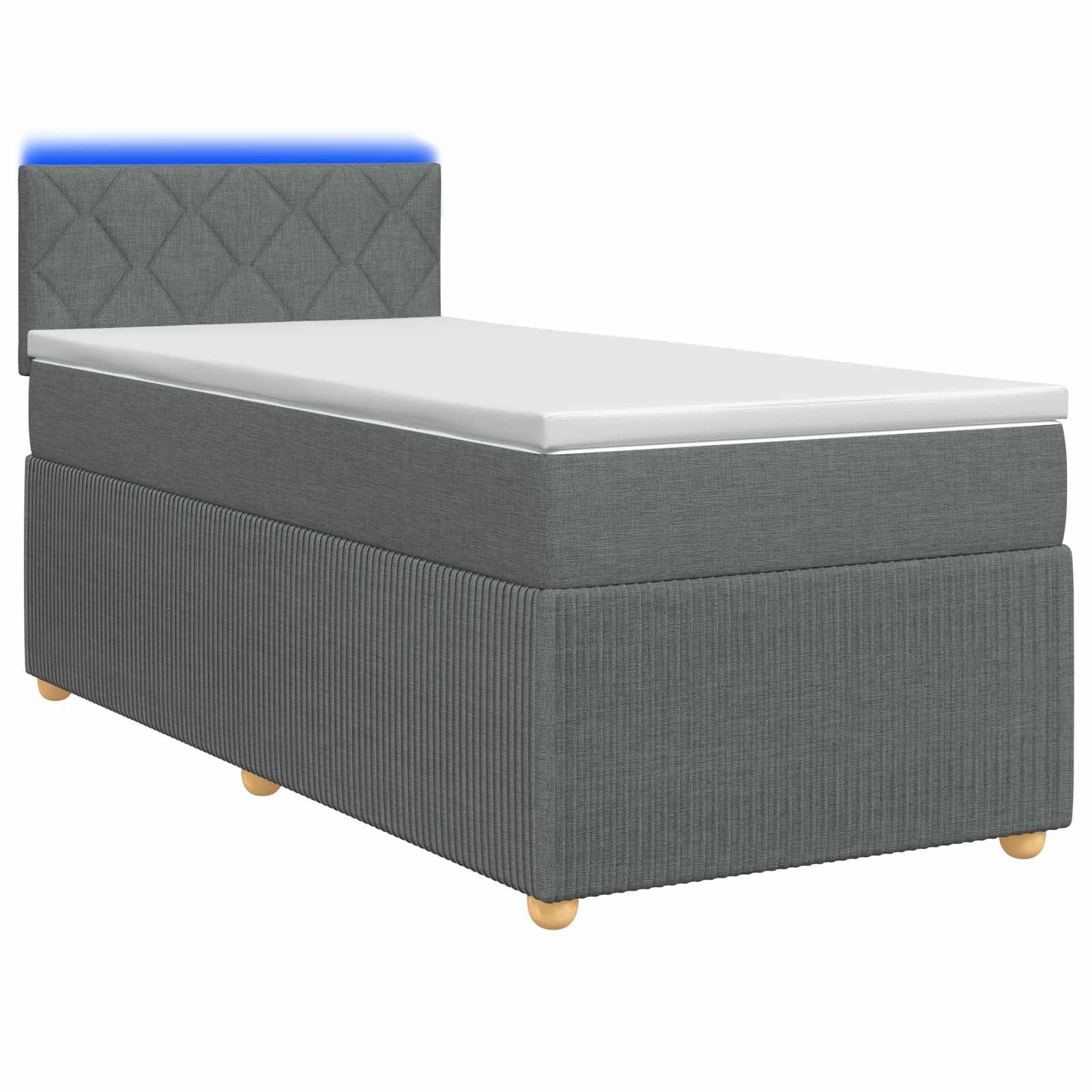 Boxspringbed met matras Donkergrijs 80 x 200 cm Stof – afbeelding 1
