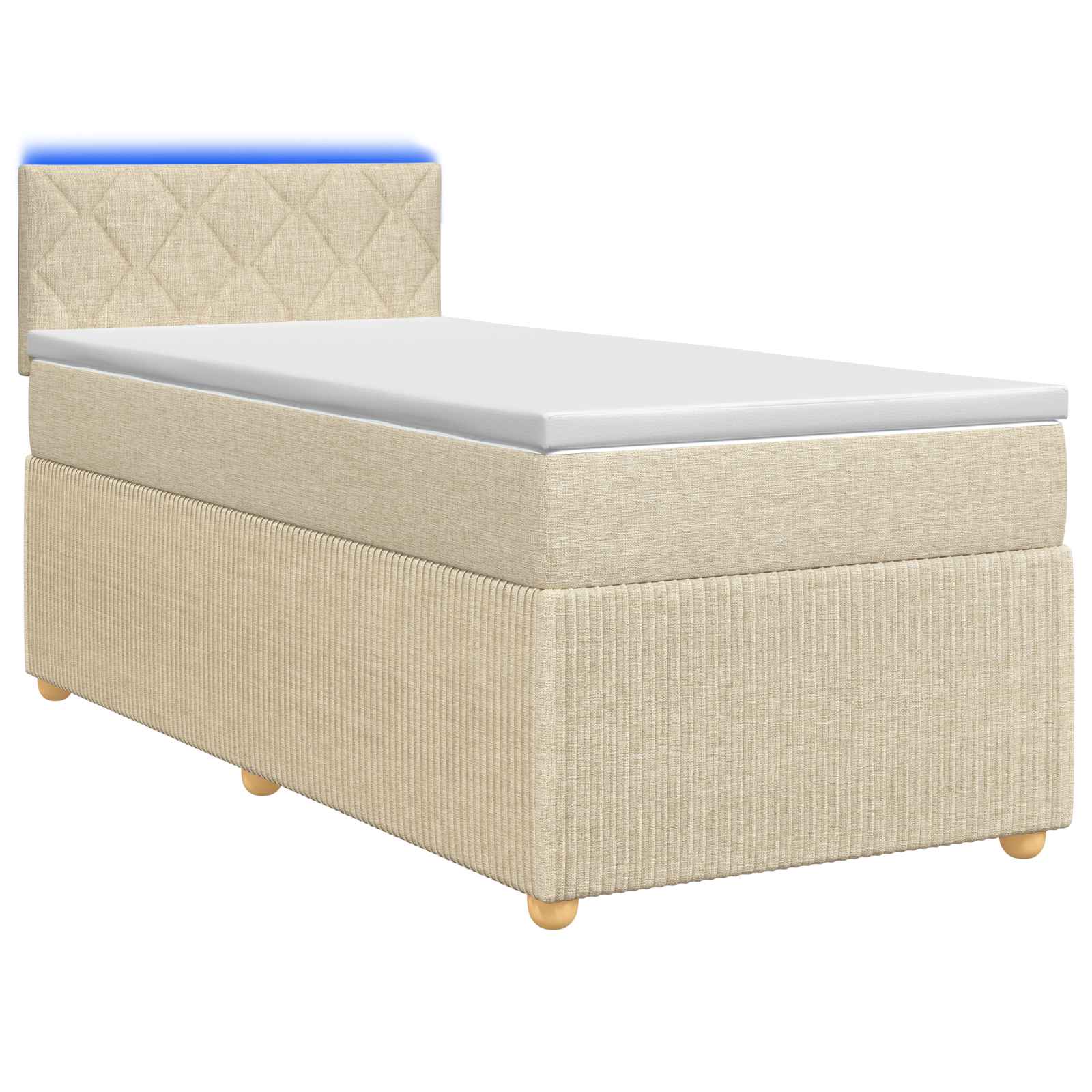 Boxspringbed met matras Crèmekleurig 90 x 190 cm Stof