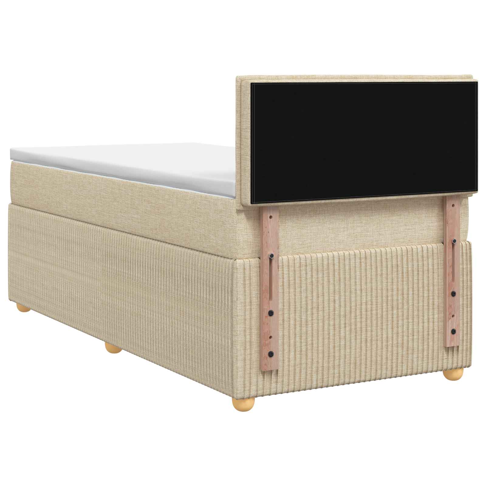 Boxspringbed met matras Crèmekleurig 90 x 190 cm Stof – afbeelding 7