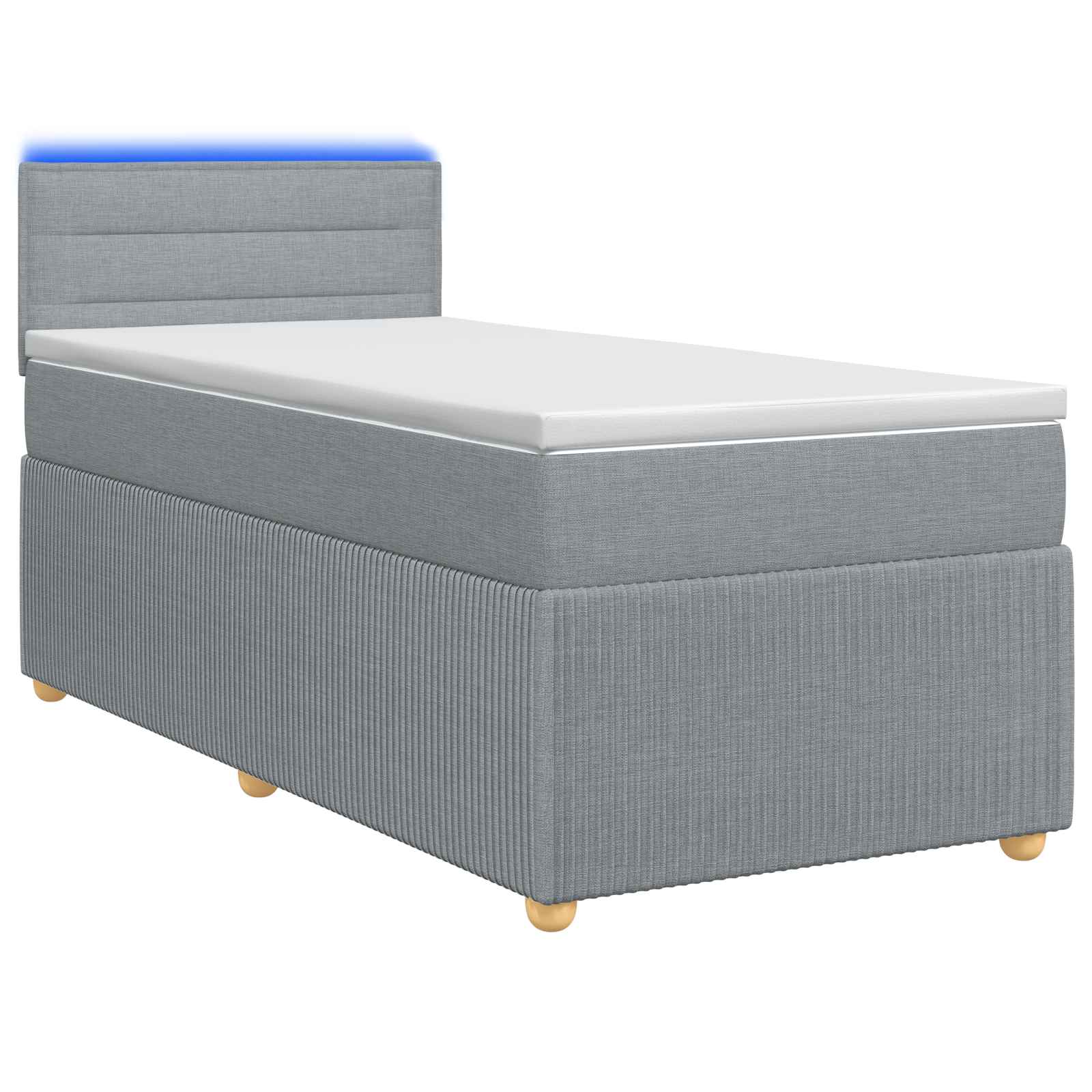 Boxspringbed met matras Lichtgrijs 90 x 200 cm Stof – afbeelding 1