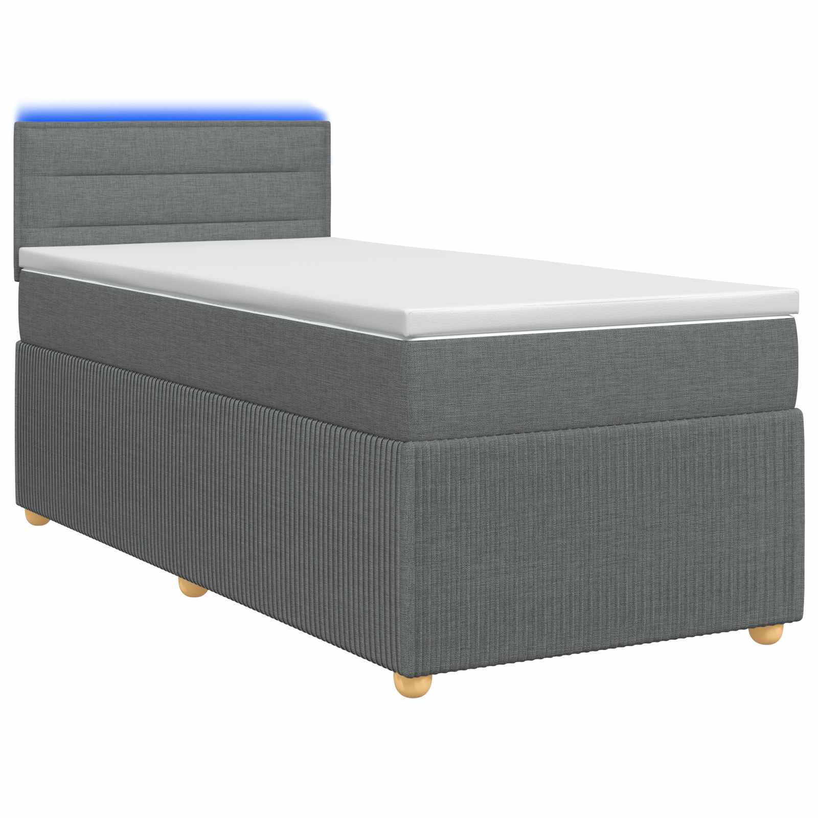 Boxspringbed met matras Donkergrijs 90 x 200 cm Stof – afbeelding 1
