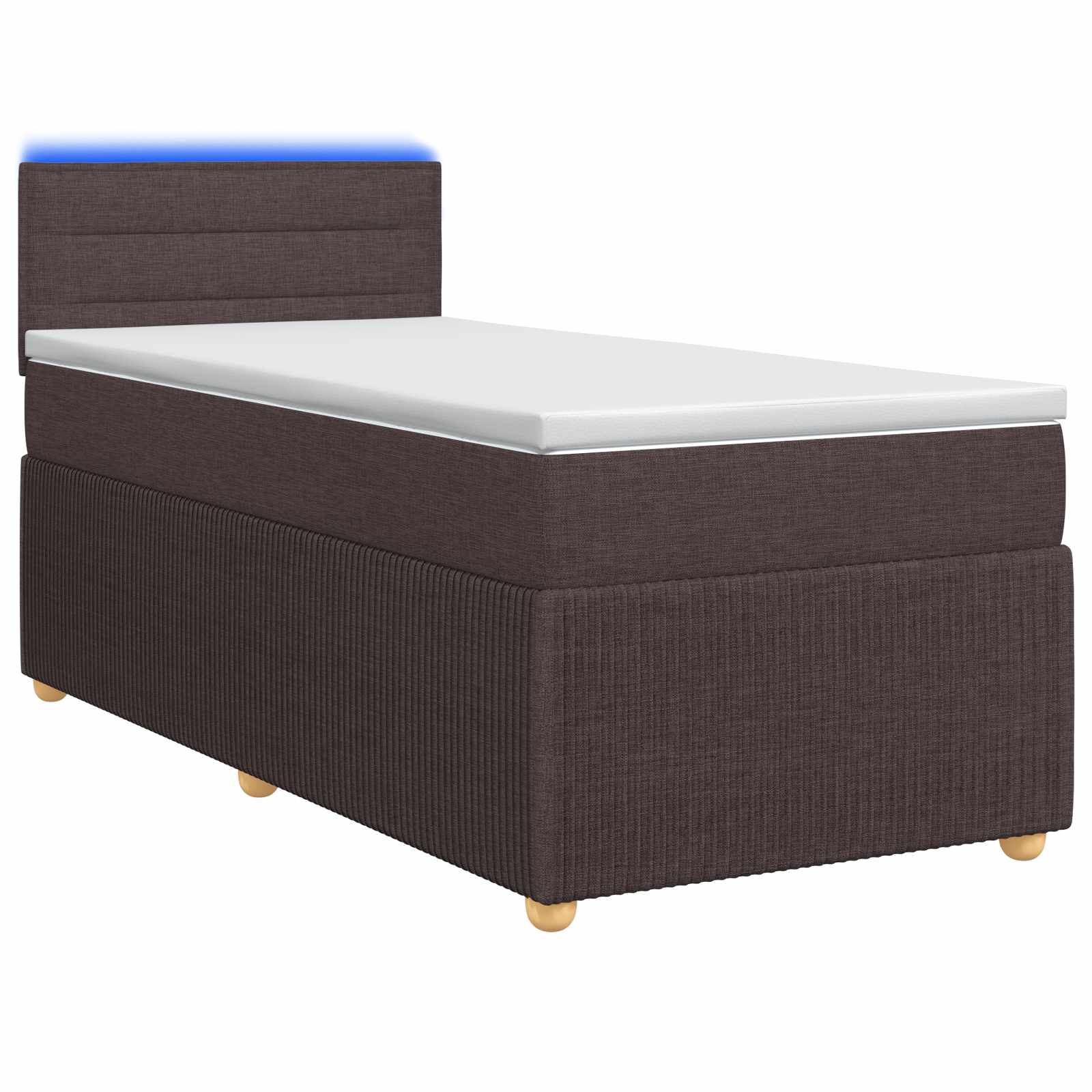 Boxspringbed met matras Donkerbruin 90 x 200 cm Stof – afbeelding 1