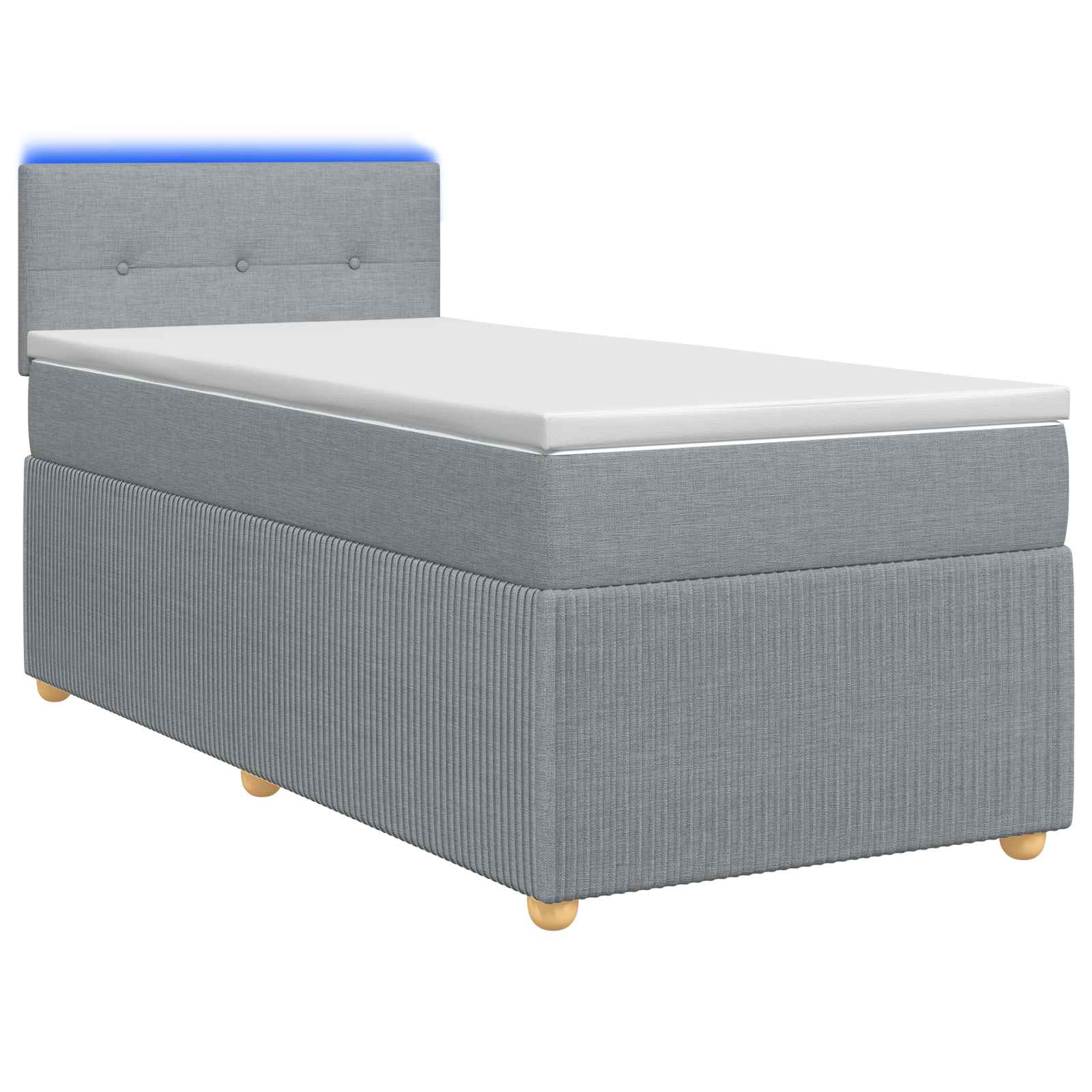 Boxspringbed met matras Lichtgrijs 90 x 200 cm Stof – afbeelding 1