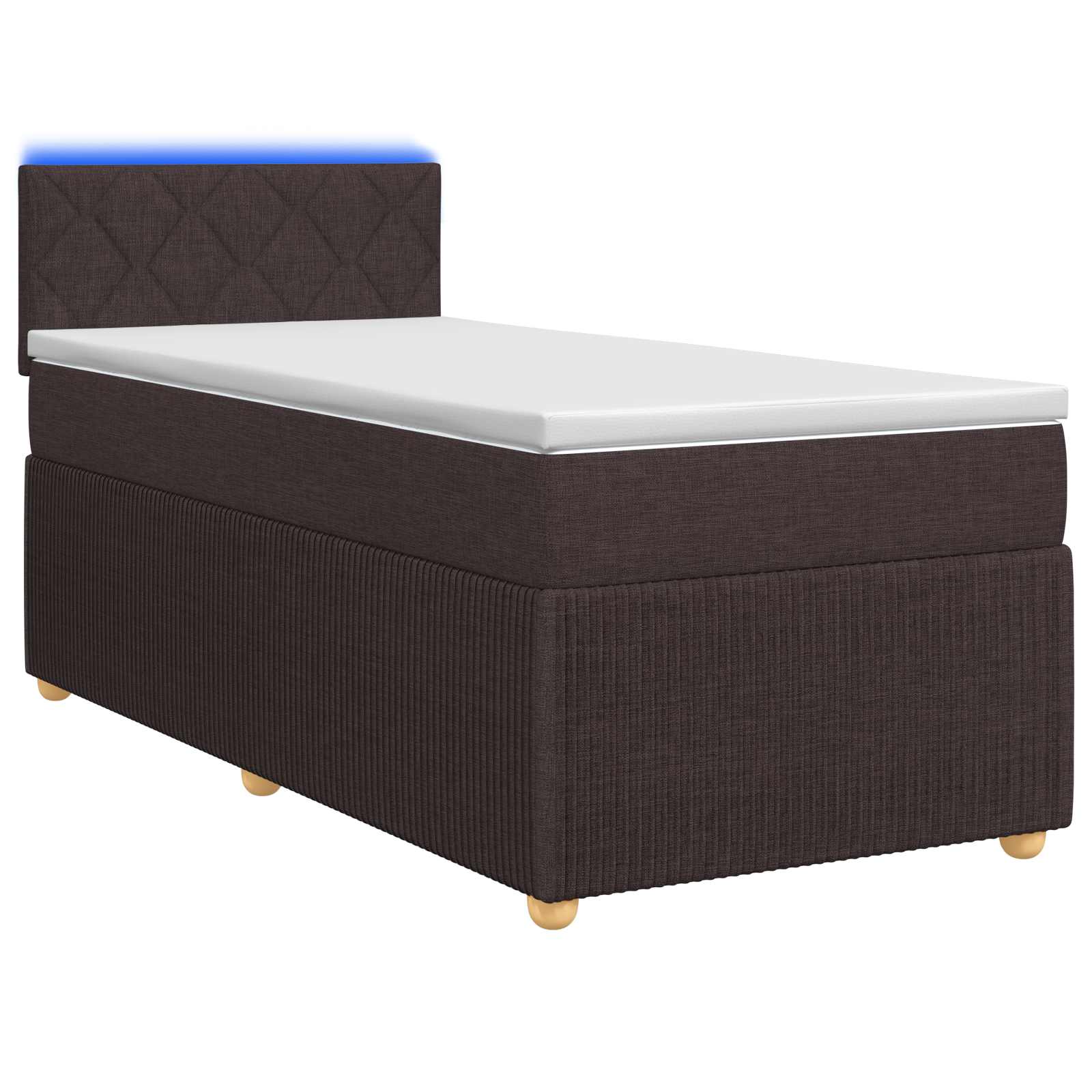 Boxspringbed met matras Donkerbruin 90 x 200 cm Stof – afbeelding 1