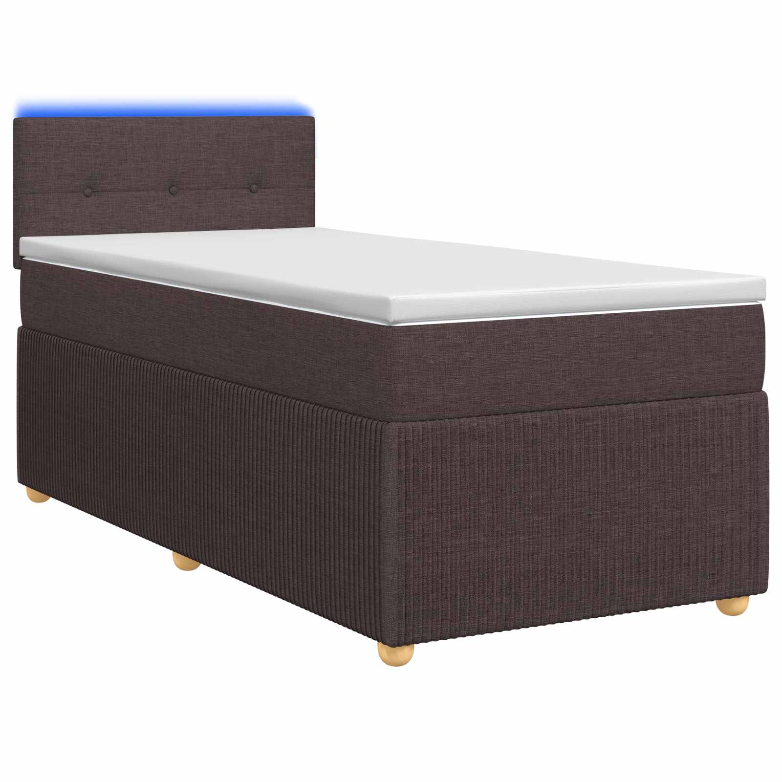 Boxspringbed met matras Donkerbruin 100 x 200 cm Stof – afbeelding 1