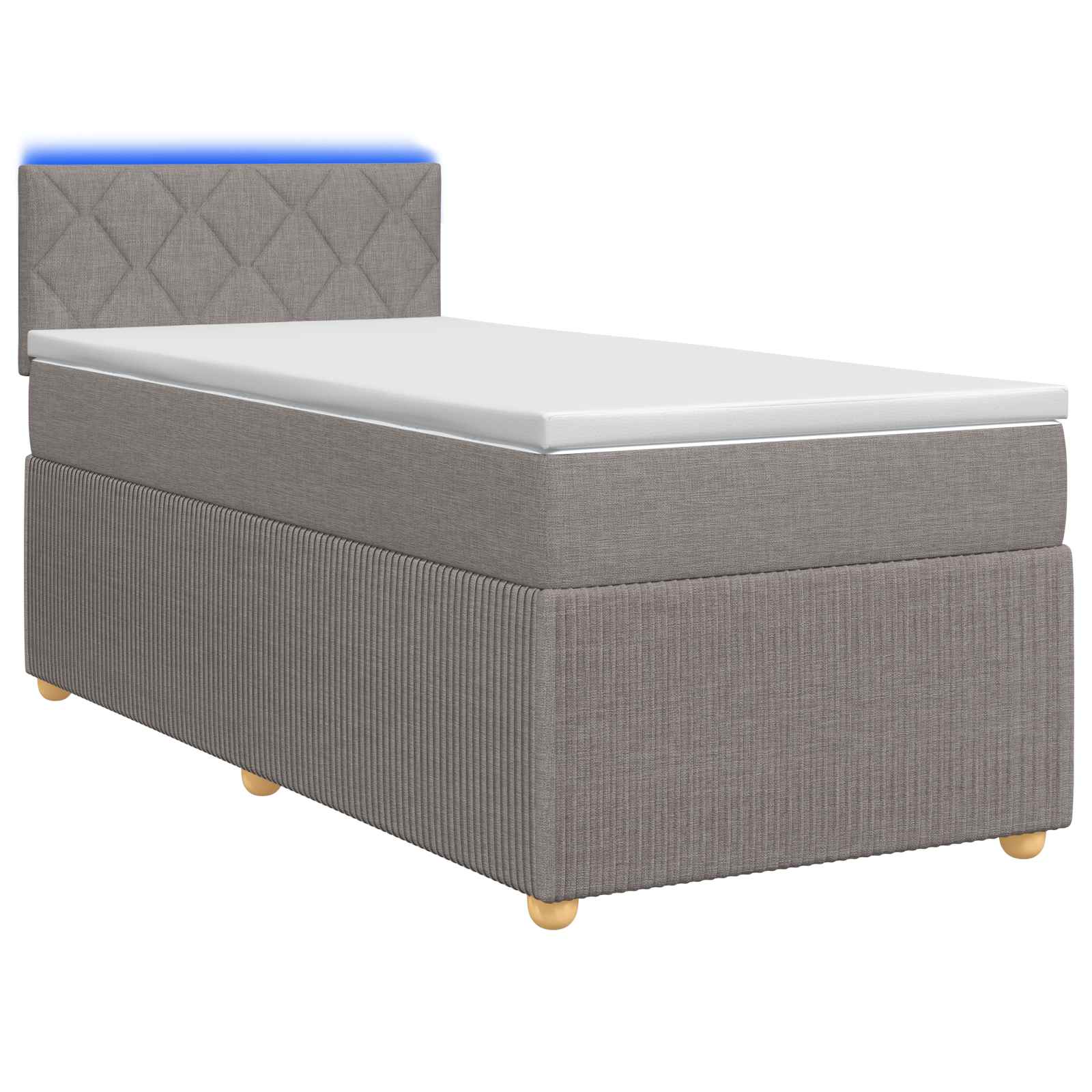 Boxspringbed met matras met hoofdeinde Taupe 100 x 200 cm Stof – afbeelding 1