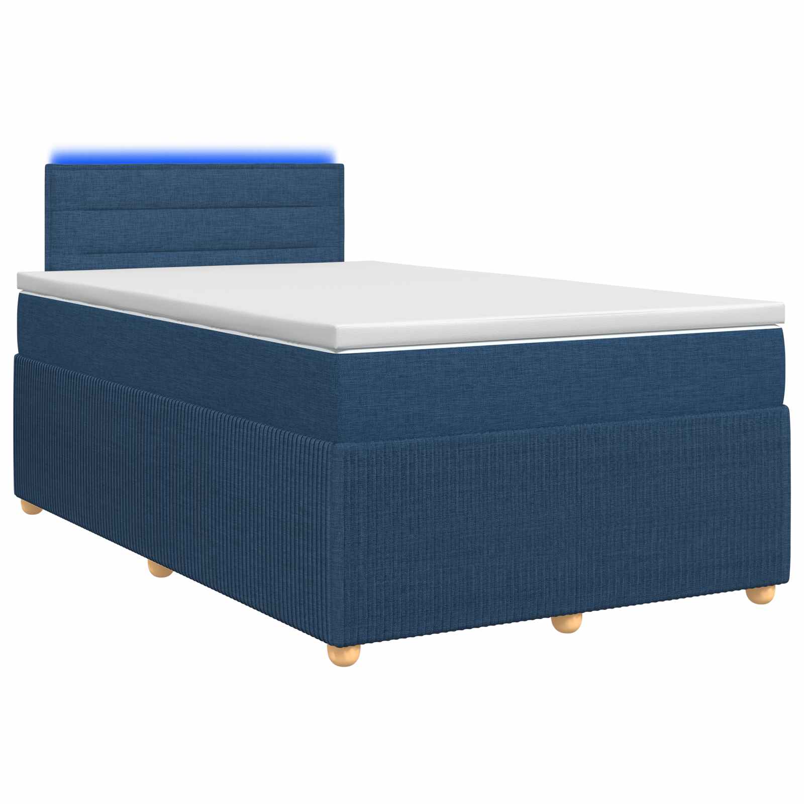 Boxspringbed met matras met hoofdeinde Blauw 120 x 190 cm Stof – afbeelding 1