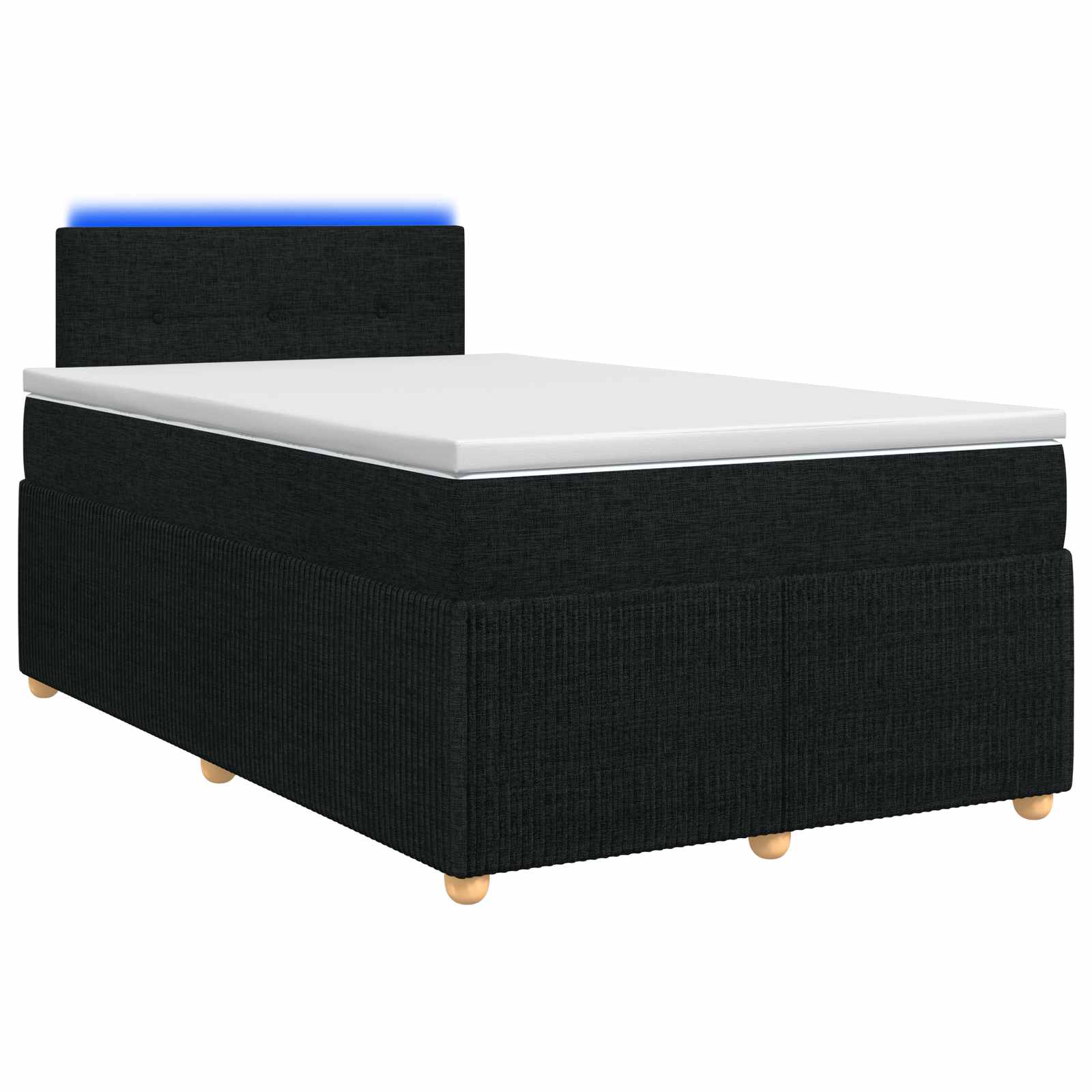 Boxspringbed met matras met hoofdeinde Zwart 120 x 190 cm Stof – afbeelding 1