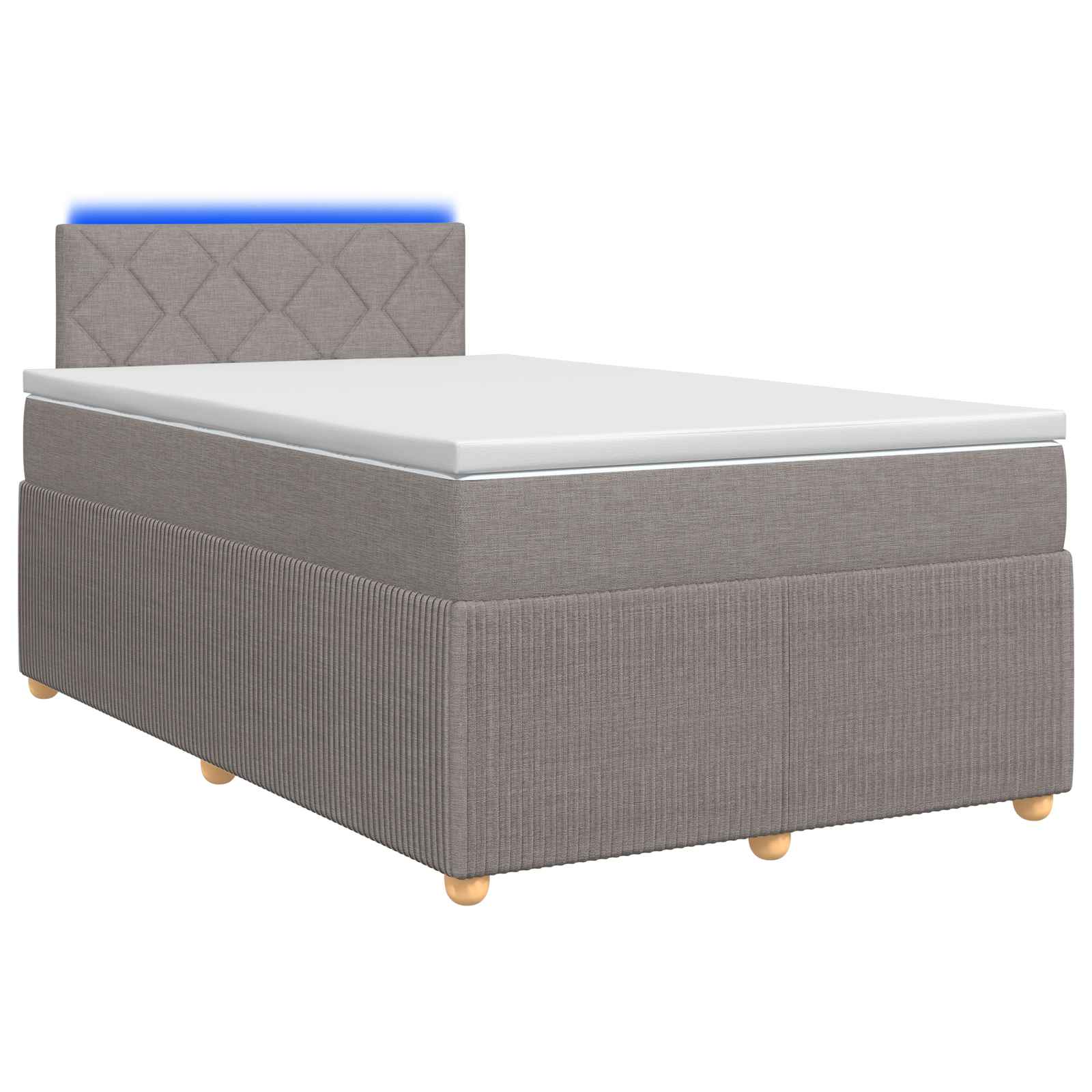 Boxspringbed met matras met hoofdeinde Taupe 120 x 190 cm Stof – afbeelding 1