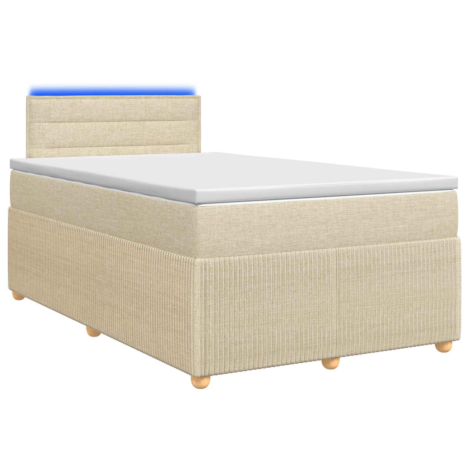 Boxspringbed met matras Crèmekleurig 120 x 200 cm Stof – afbeelding 1