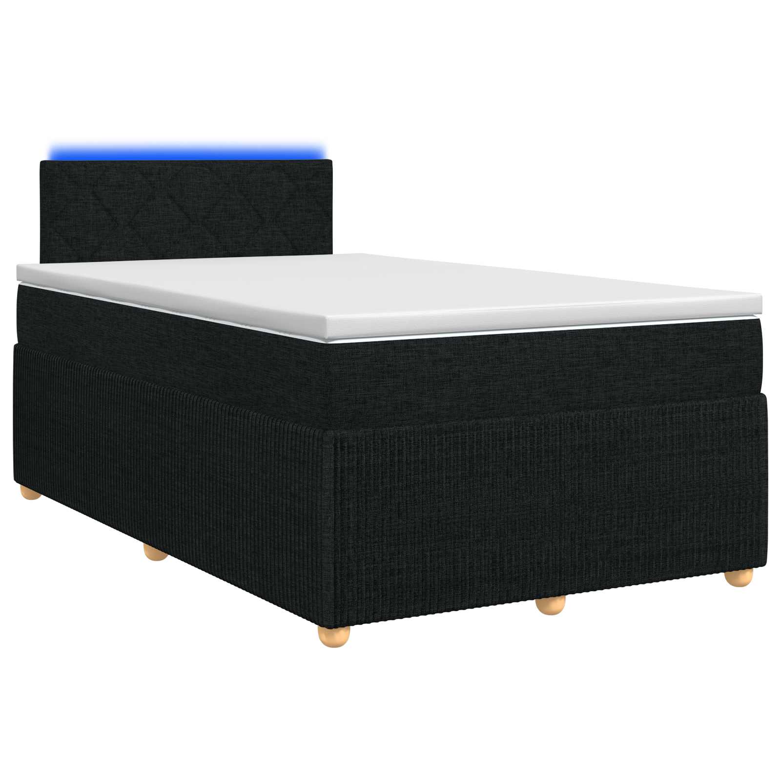 Boxspringbed met matras met hoofdeinde Zwart 120 x 200 cm Stof – afbeelding 1