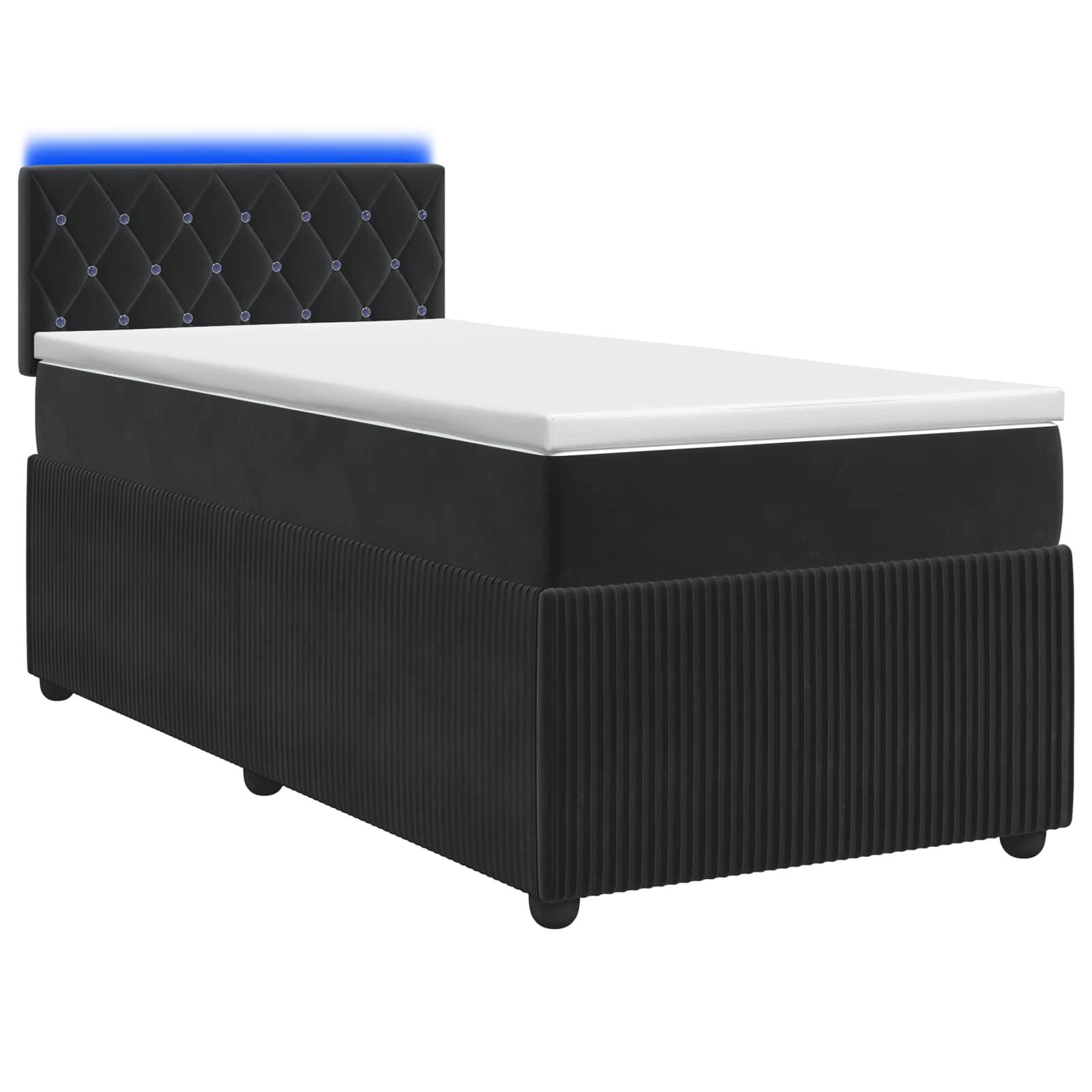 Boxspringbed met matras Zwart 80 x 200 cm Fluweel – afbeelding 1