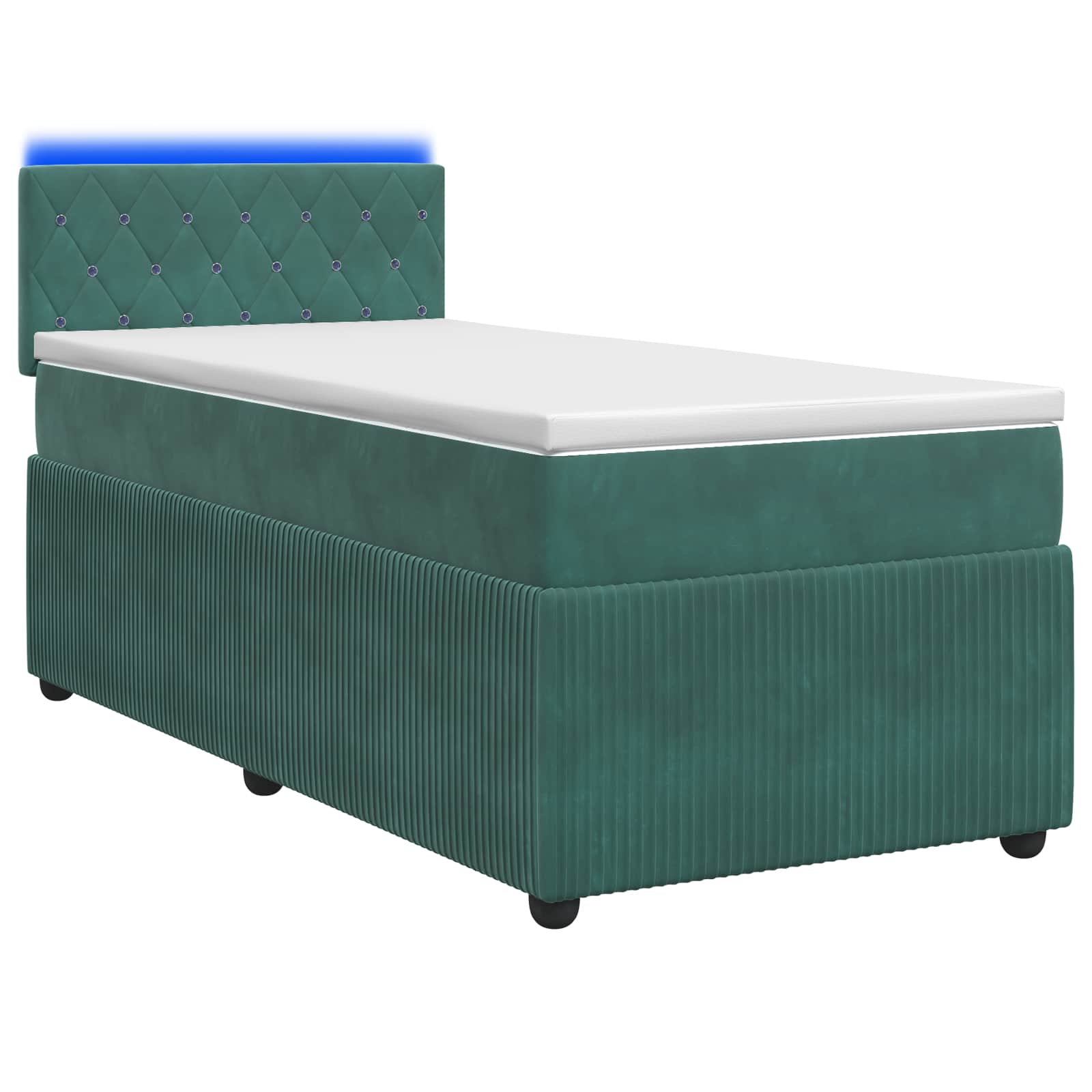 Boxspringbed met matras Donkergroen 80 x 200 cm Fluweel – afbeelding 1