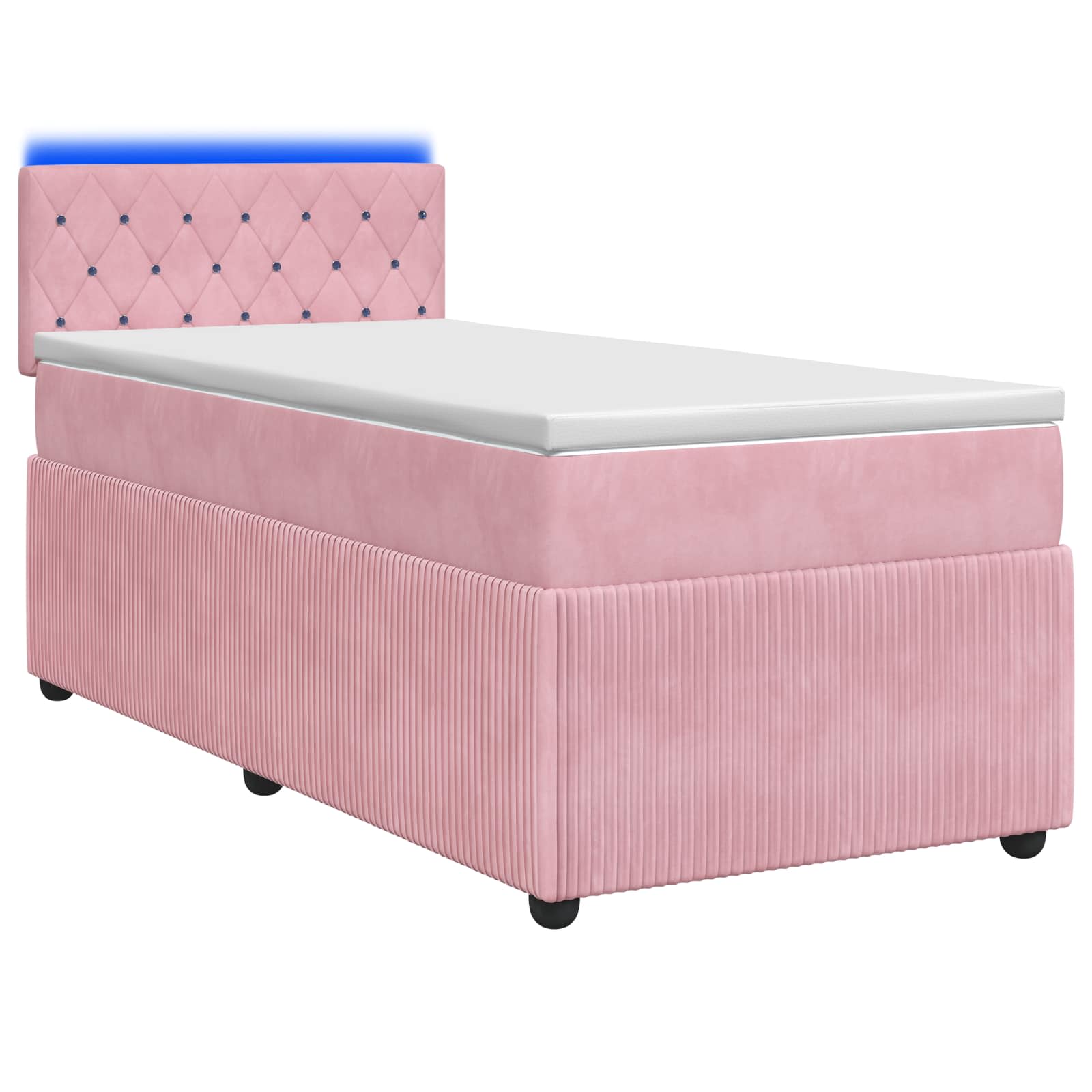 Boxspringbed met matras met hoofdeinde Roze 80 x 200 cm Fluweel – afbeelding 1