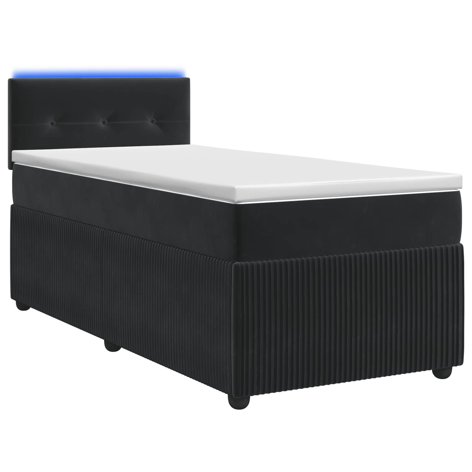 Boxspringbed met matras Zwart 90 x 190 cm Fluweel – afbeelding 1