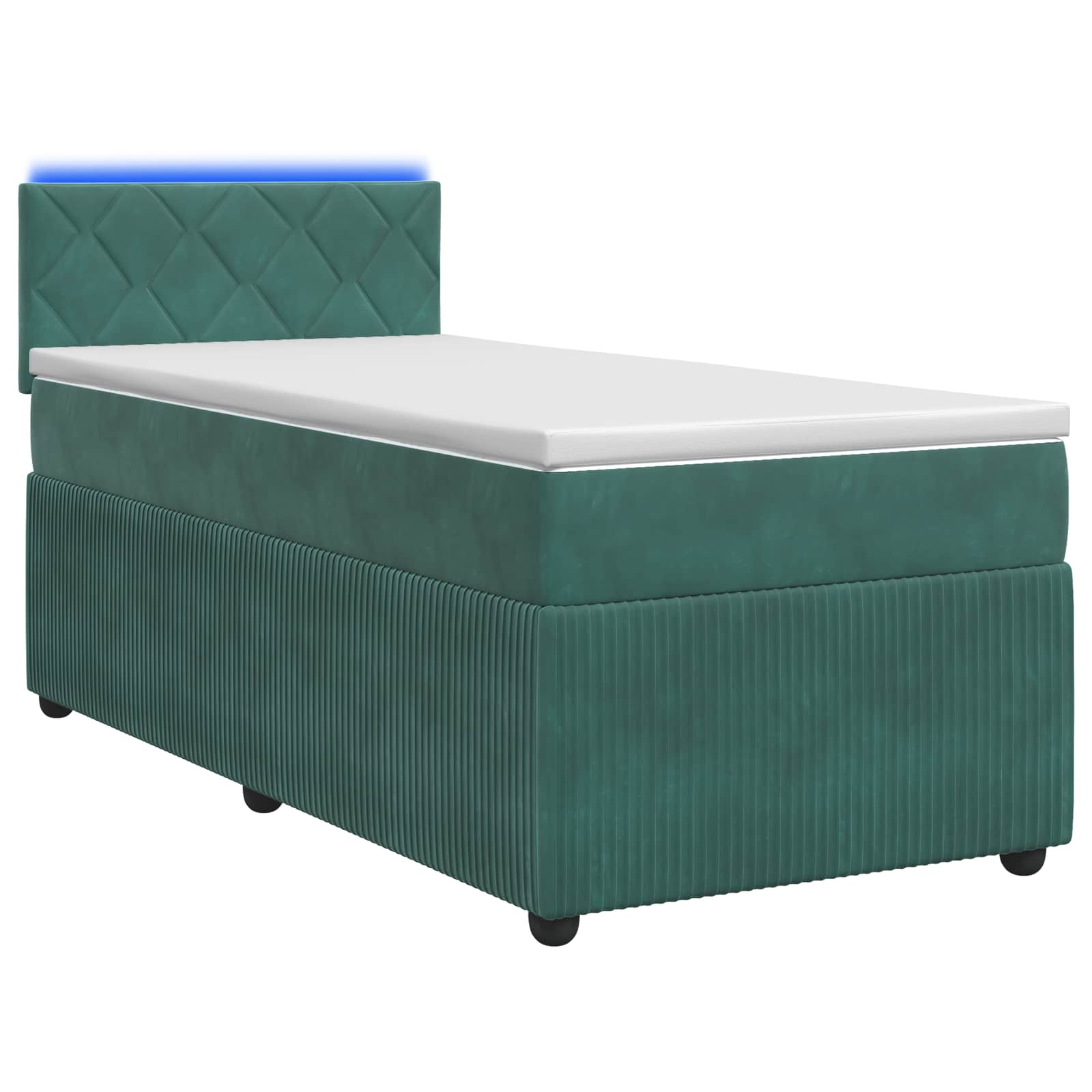 Boxspringbed met matras Donkergroen 90 x 190 cm Fluweel – afbeelding 1