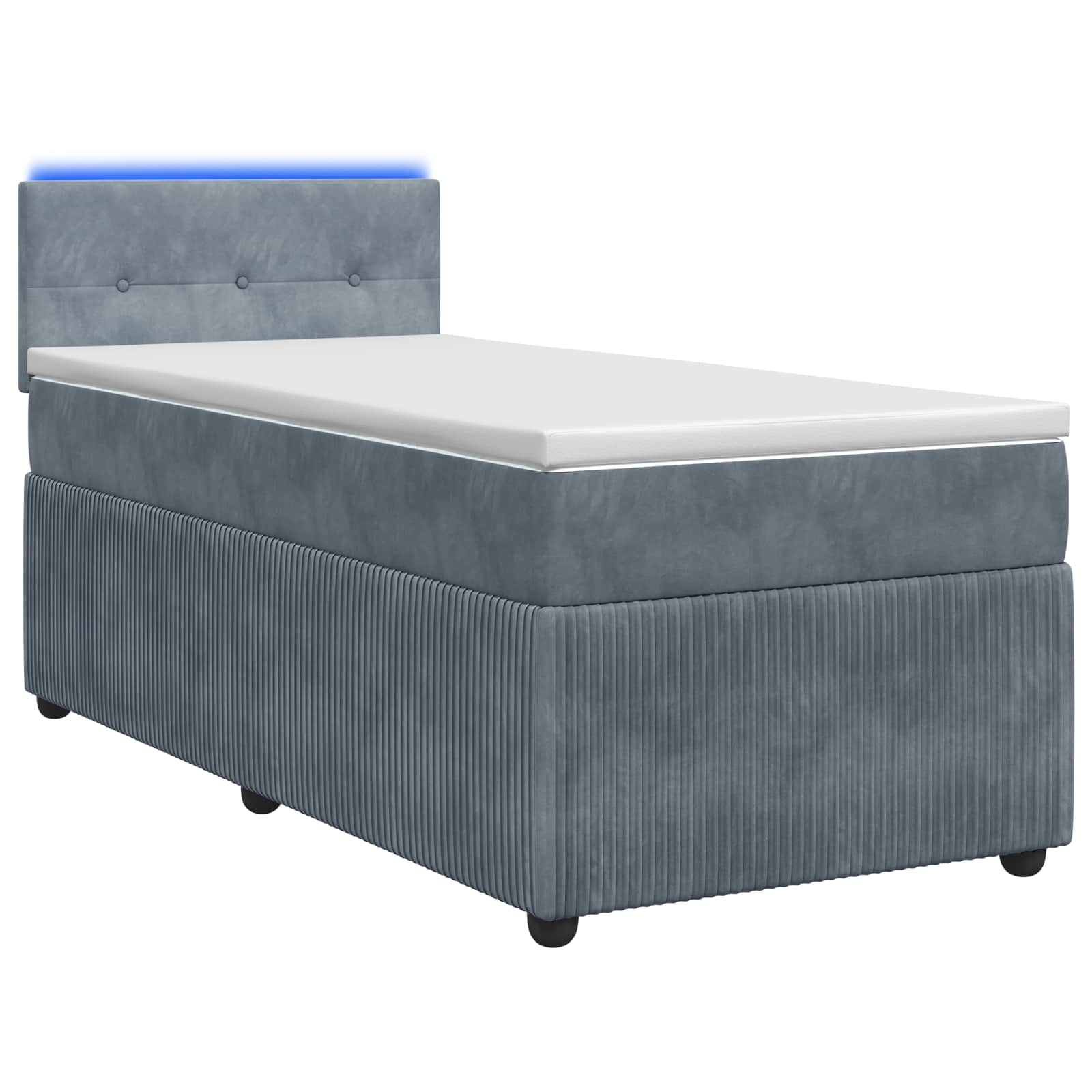Boxspringbed met matras Donkergrijs 90 x 200 cm Fluweel – afbeelding 1