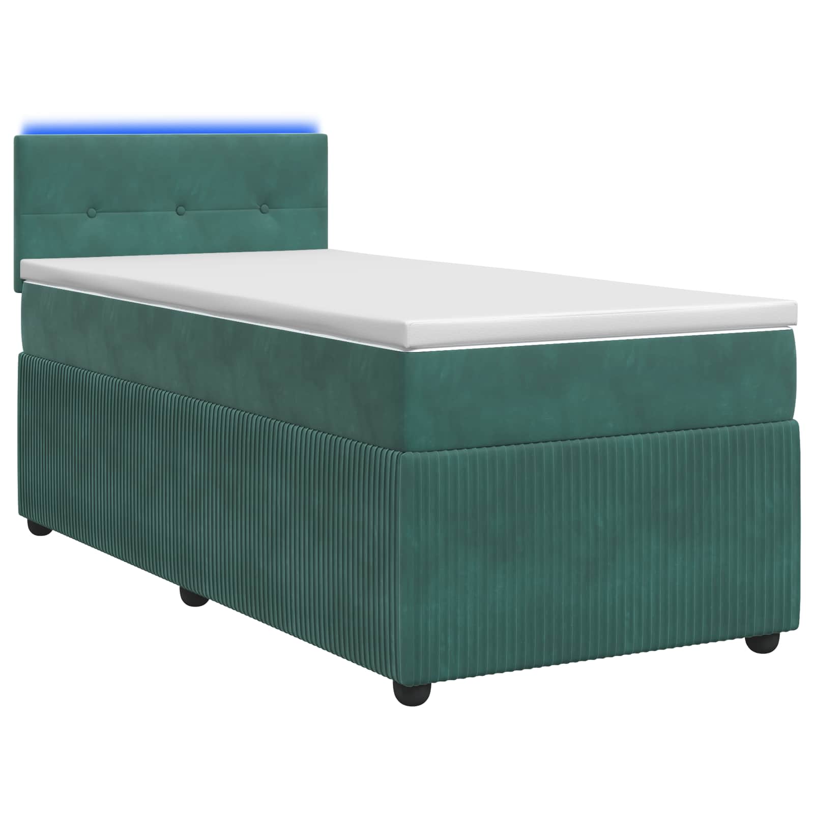 Boxspringbed met matras Donkergroen 90 x 200 cm Fluweel – afbeelding 1
