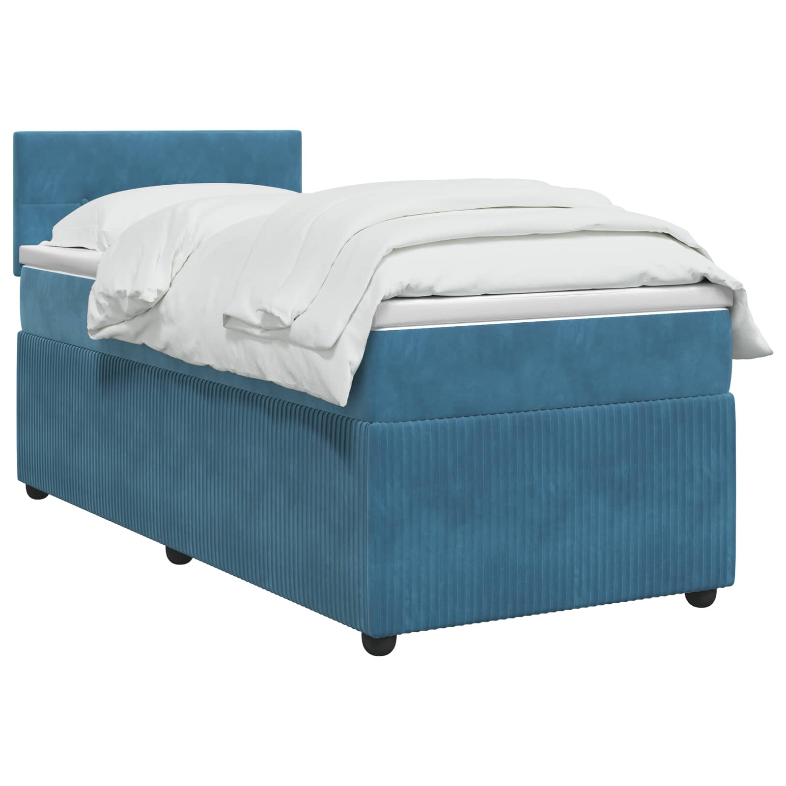 Boxspringbed met matras Blauw 90 x 200 cm Fluweel – afbeelding 2