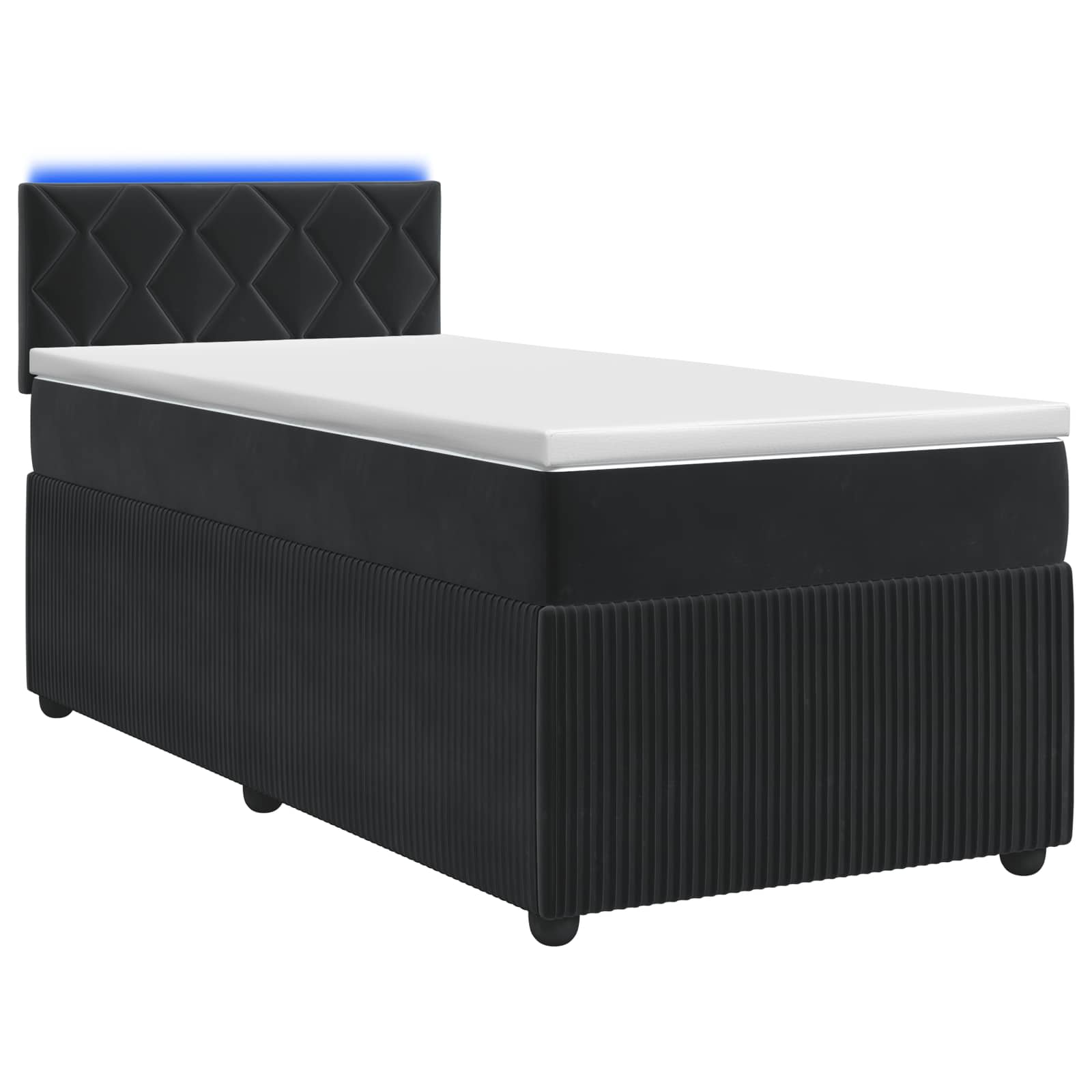 Boxspringbed met matras Zwart 90 x 200 cm Fluweel – afbeelding 1