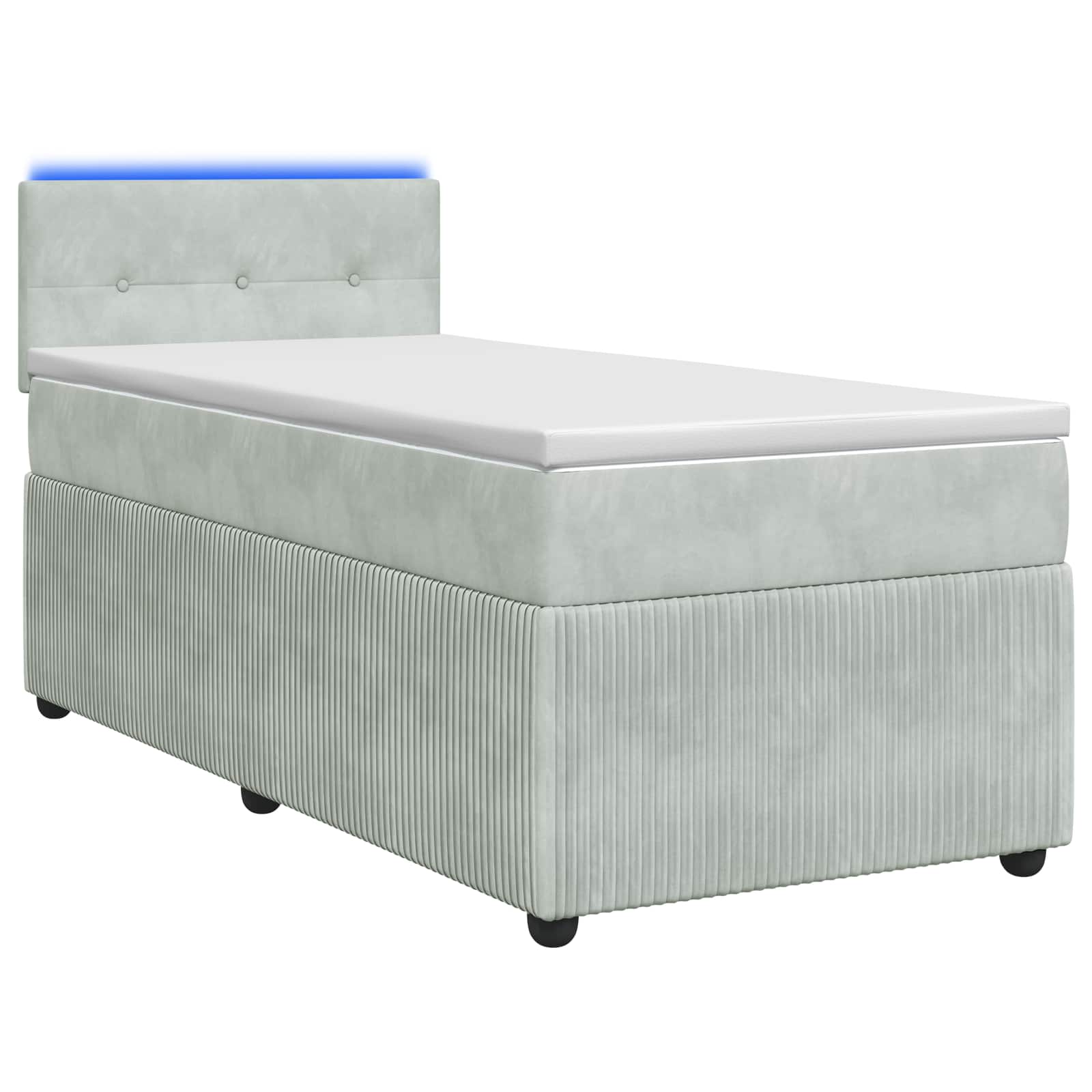 Boxspringbed met matras Lichtgrijs 100 x 200 cm Fluweel – afbeelding 1