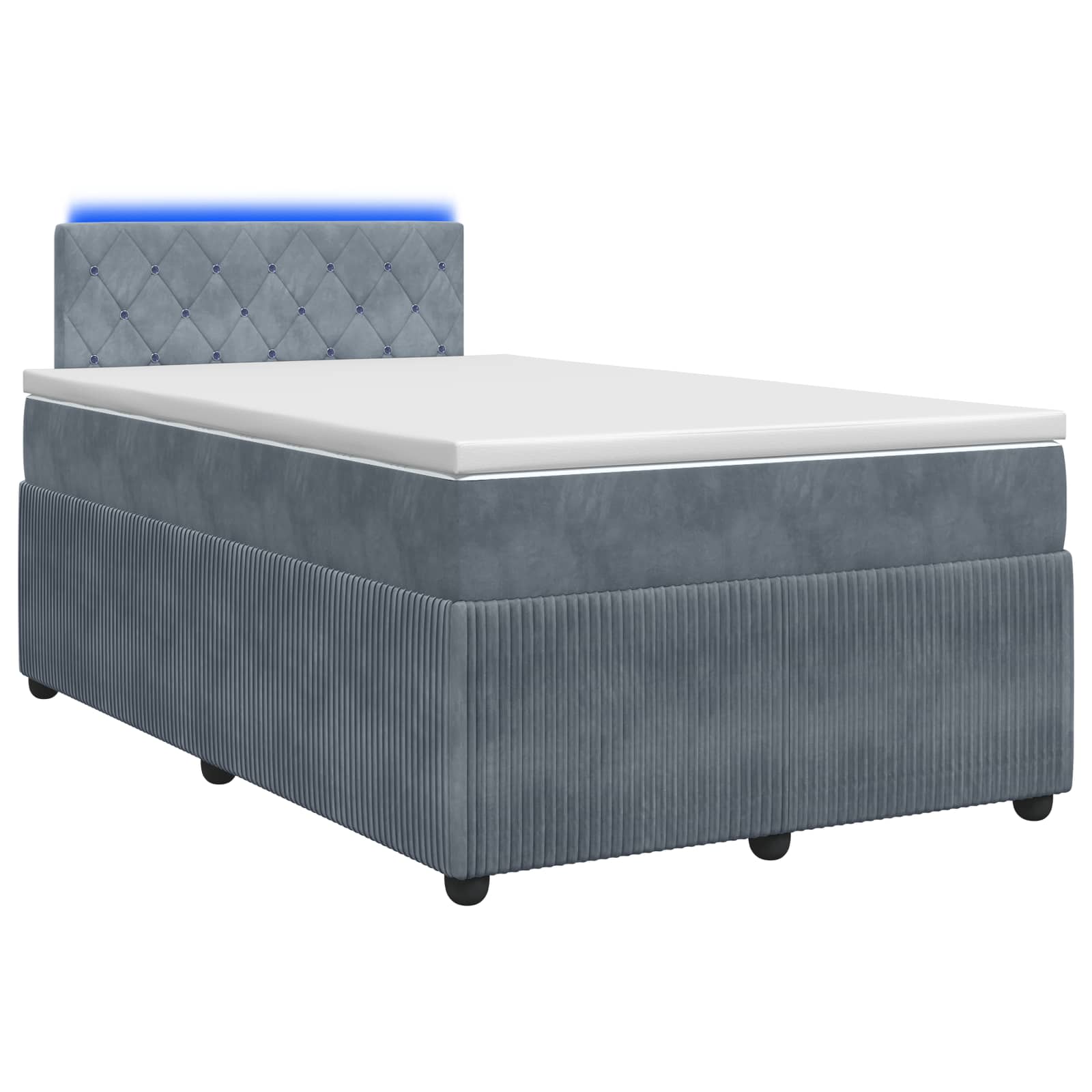 Boxspringbed met matras Donkergrijs 120 x 190 cm Fluweel – afbeelding 1