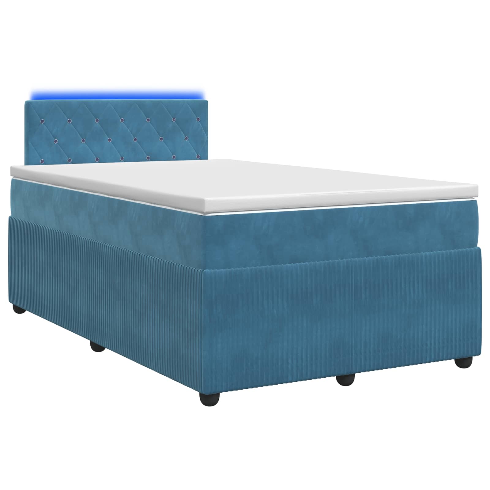 Boxspringbed met matras Blauw 120 x 190 cm Fluweel – afbeelding 1