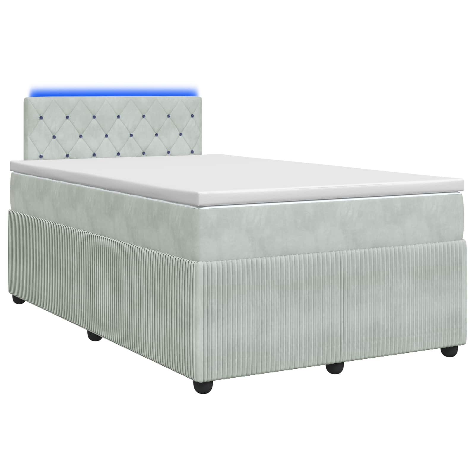 Boxspringbed met matras Lichtgrijs 120 x 200 cm Fluweel – afbeelding 1