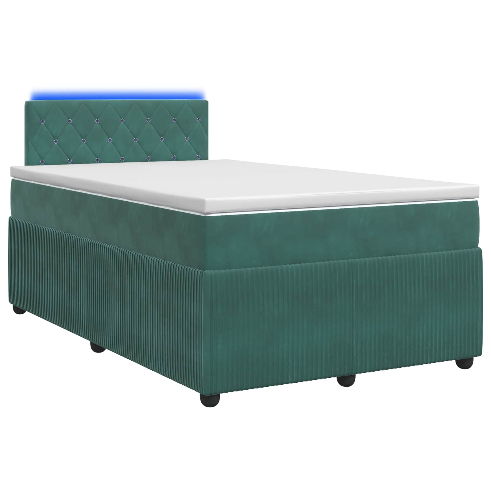 Boxspringbed met matras Donkergroen 120 x 200 cm Fluweel – afbeelding 1