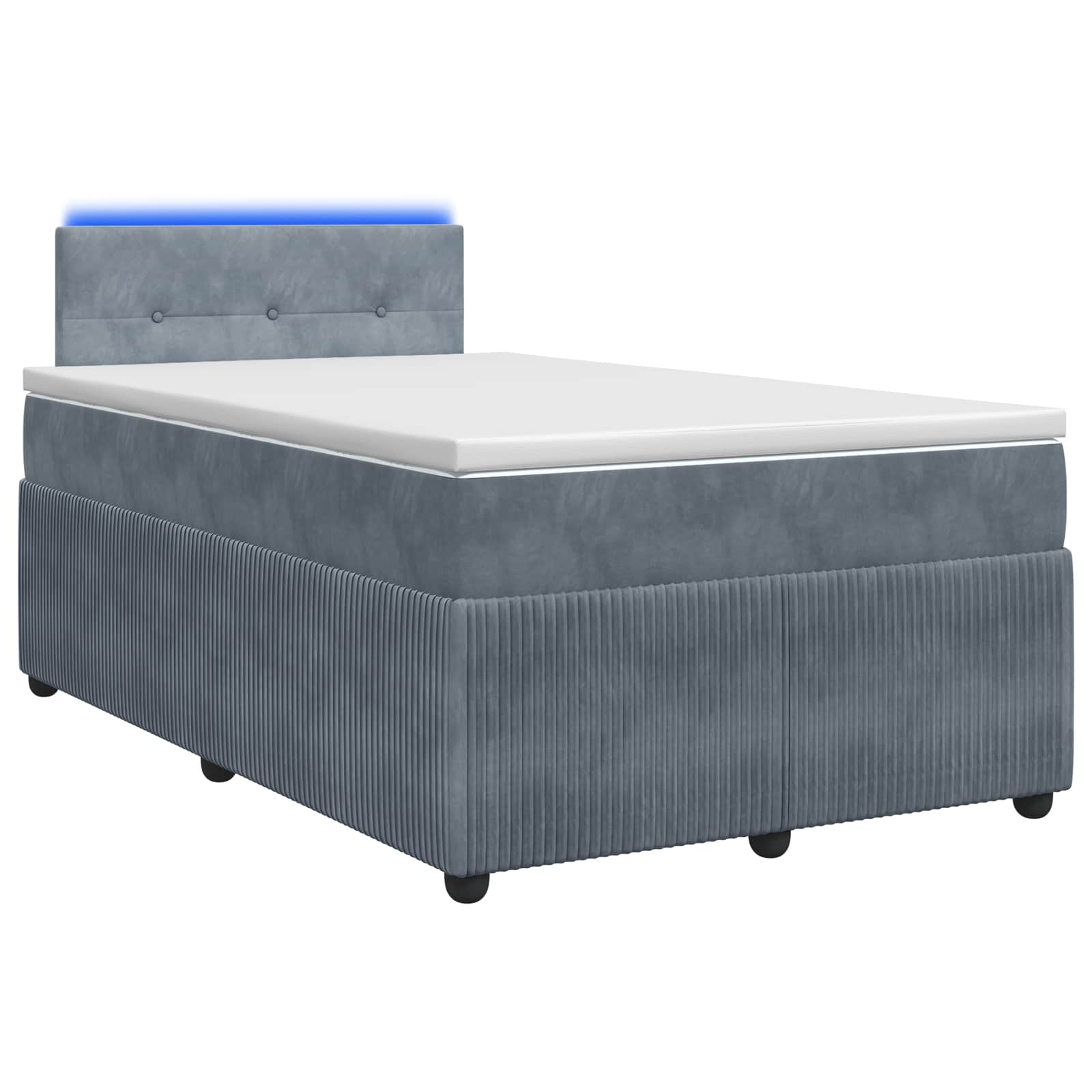 Boxspringbed met matras Donkergrijs 120 x 200 cm Fluweel – afbeelding 1