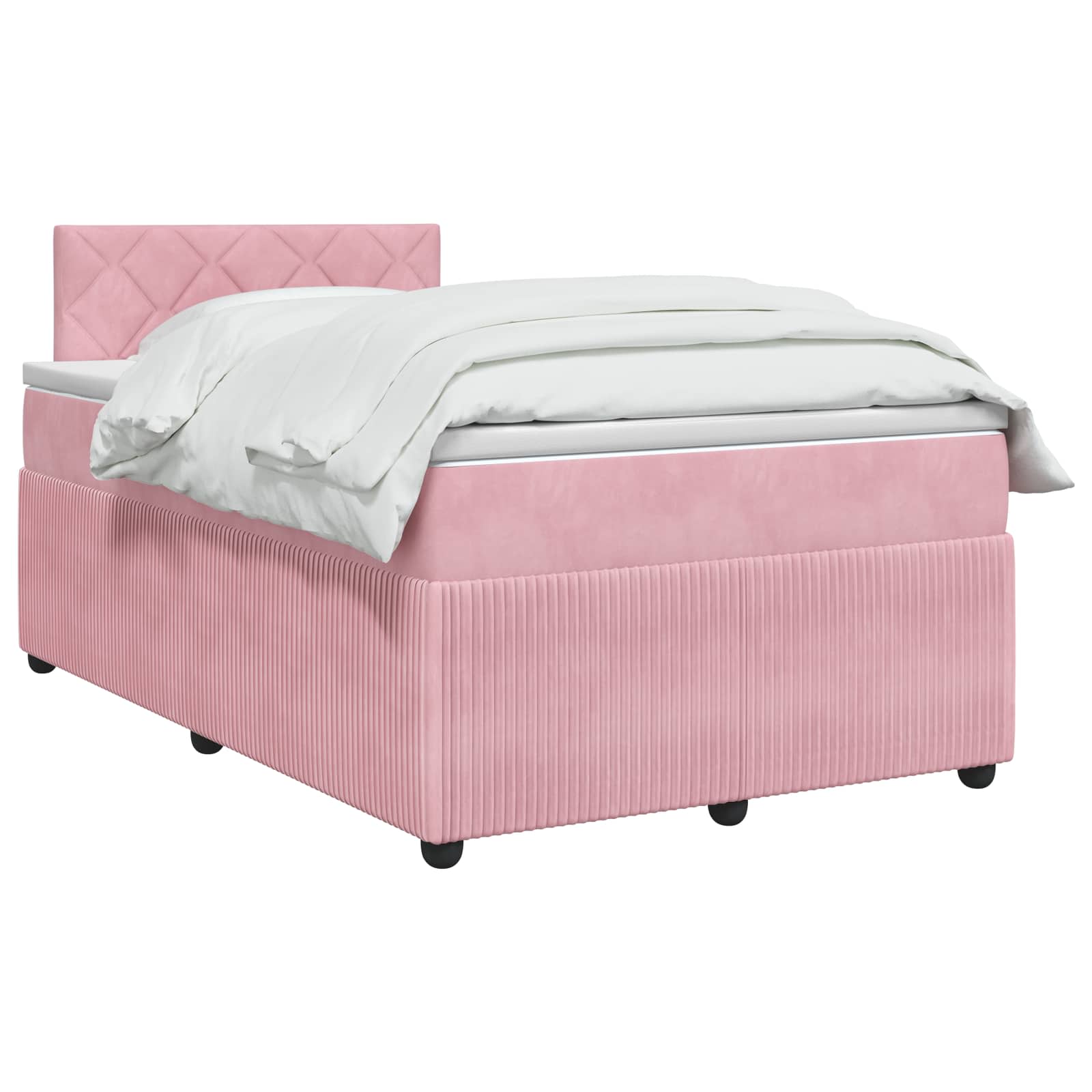 Boxspringbed met matras Roze 120 x 200 cm Fluweel – afbeelding 2