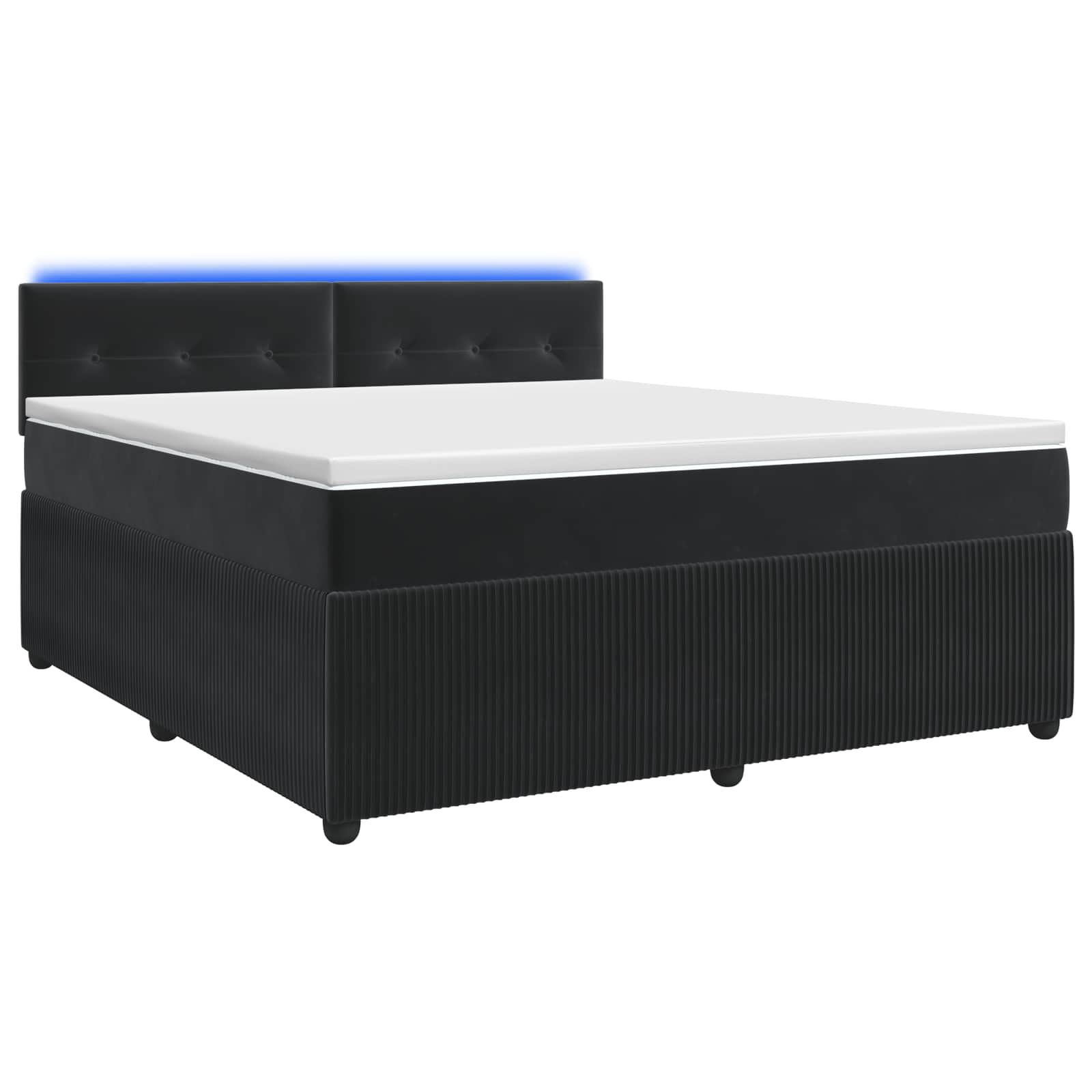 Boxspringbed met matras Zwart 140 x 200 cm Fluweel – afbeelding 1