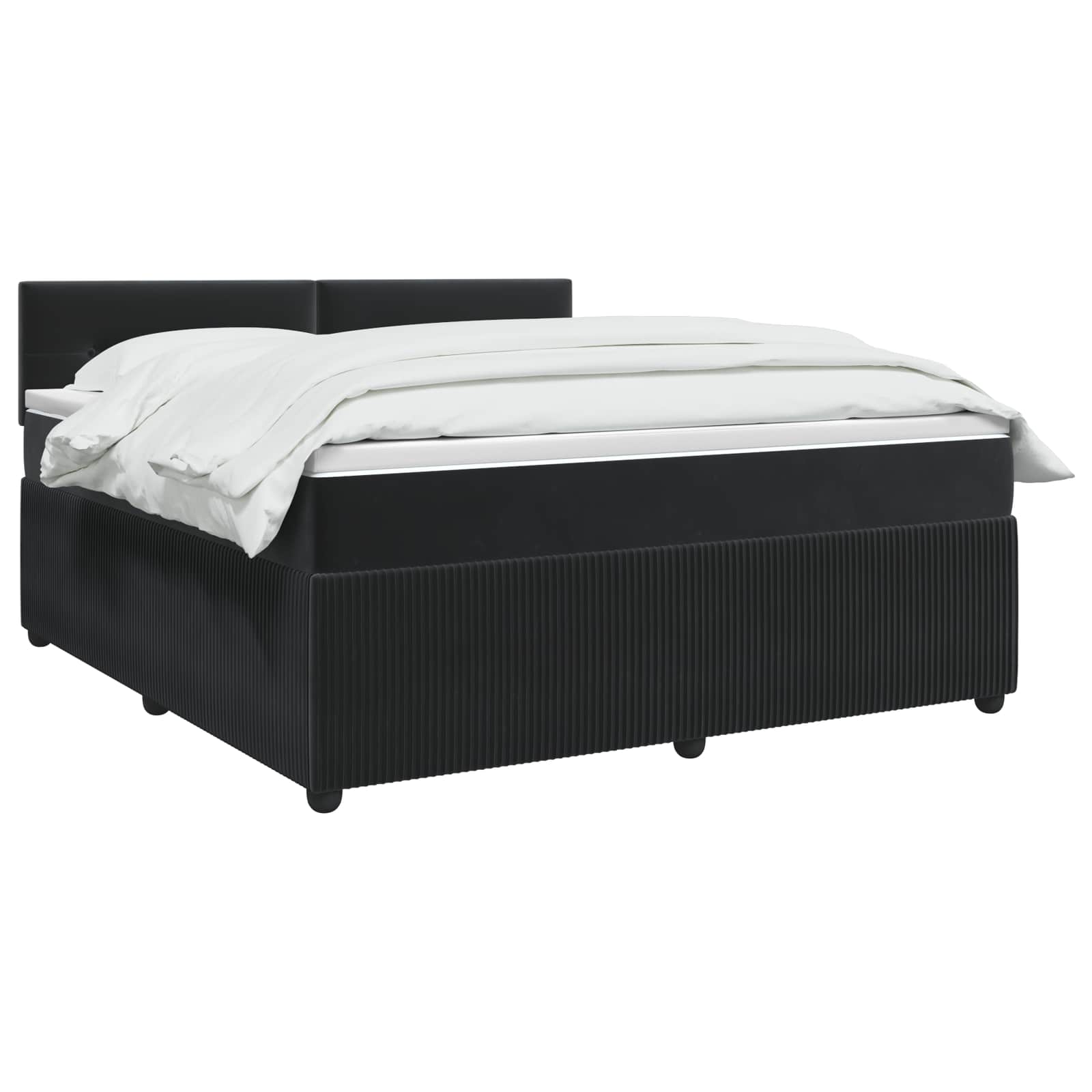 Boxspringbed met matras Zwart 160 x 200 cm Fluweel – afbeelding 2