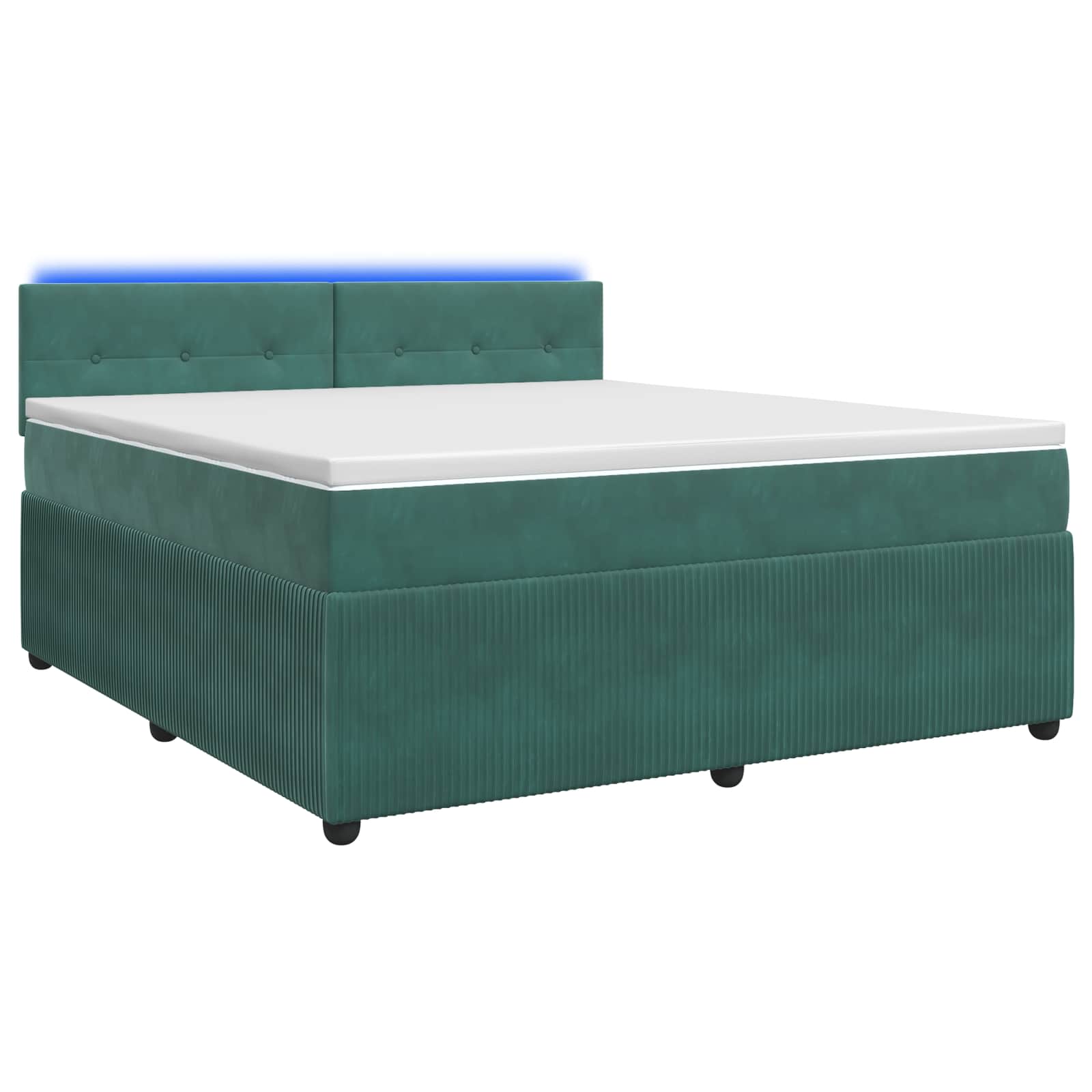 Boxspringbed met matras Donkergroen 160 x 200 cm Fluweel – afbeelding 2
