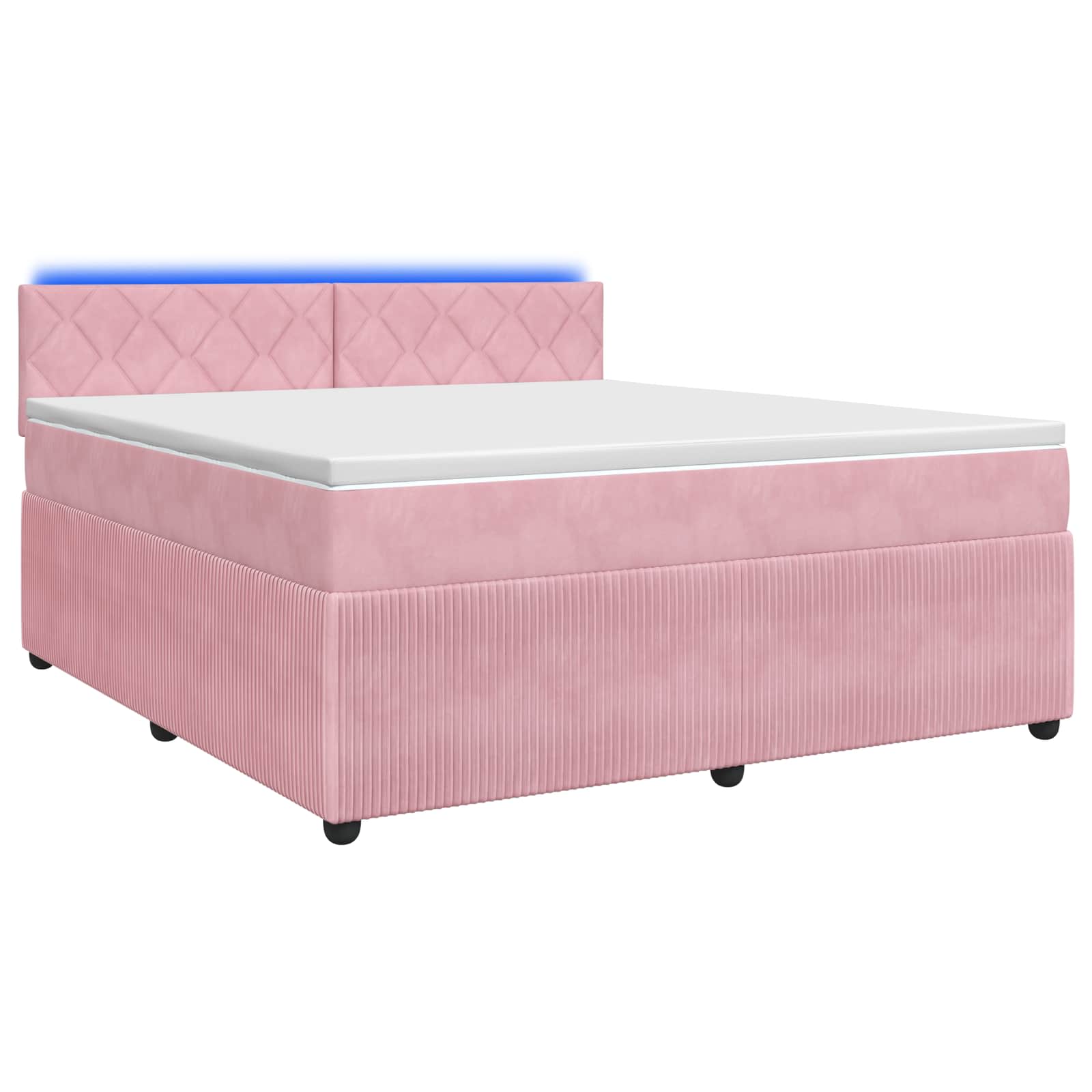 Boxspringbed met matras Roze 160 x 200 cm Fluweel – afbeelding 2