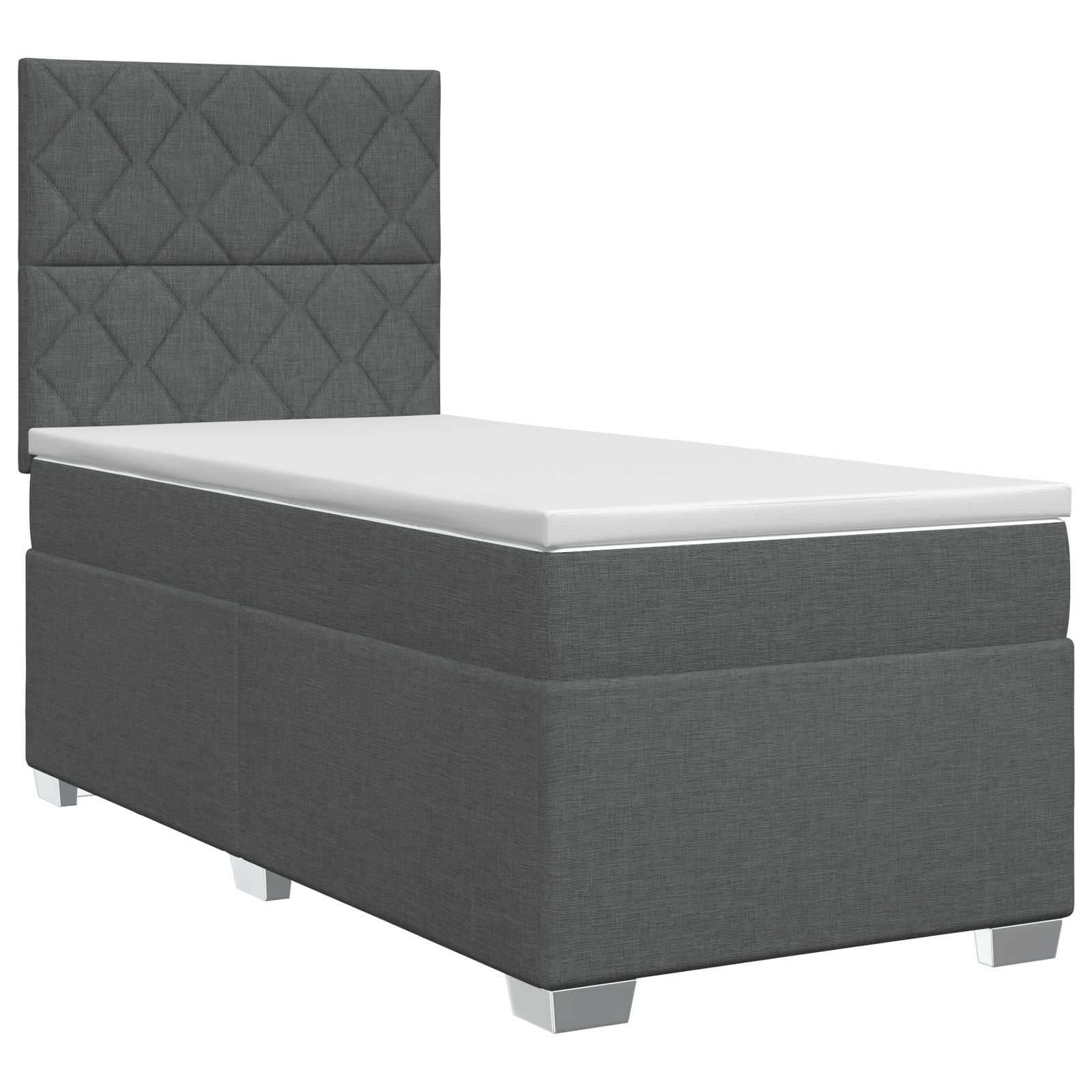 Boxspringbed met matras Donkergrijs 80 x 200 cm Stof – afbeelding 2