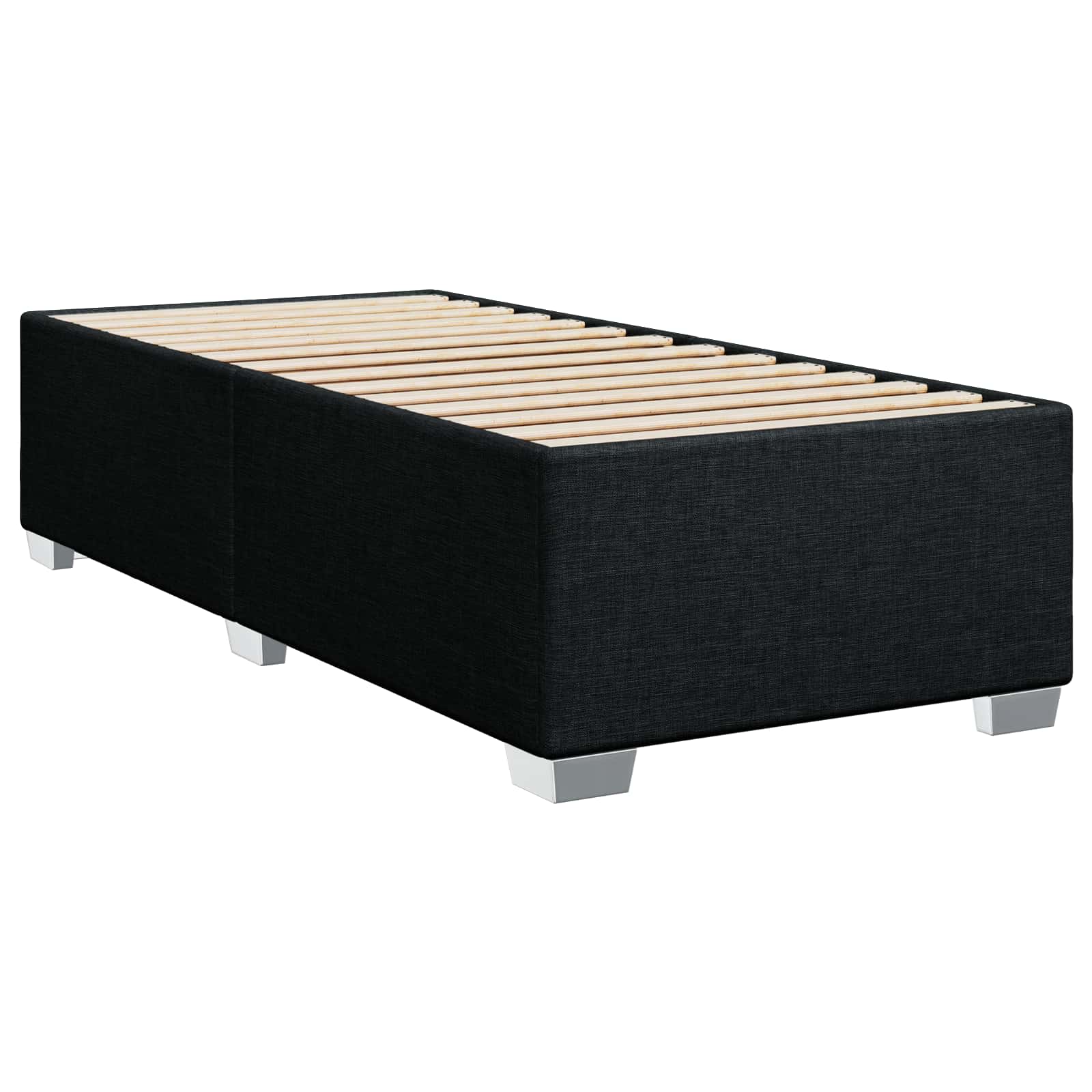 Boxspringbed met matras met hoofdeinde Zwart 100 x 200 cm Stof – afbeelding 5
