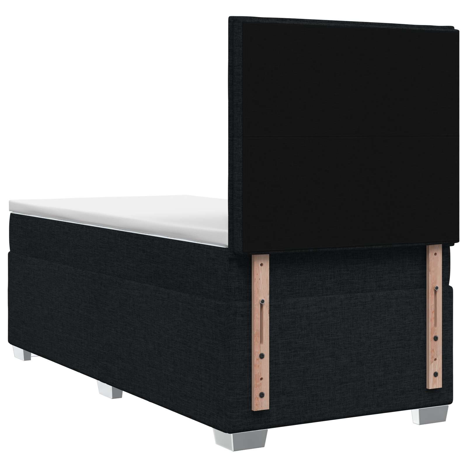 Boxspringbed met matras met hoofdeinde Zwart 100 x 200 cm Stof – afbeelding 8