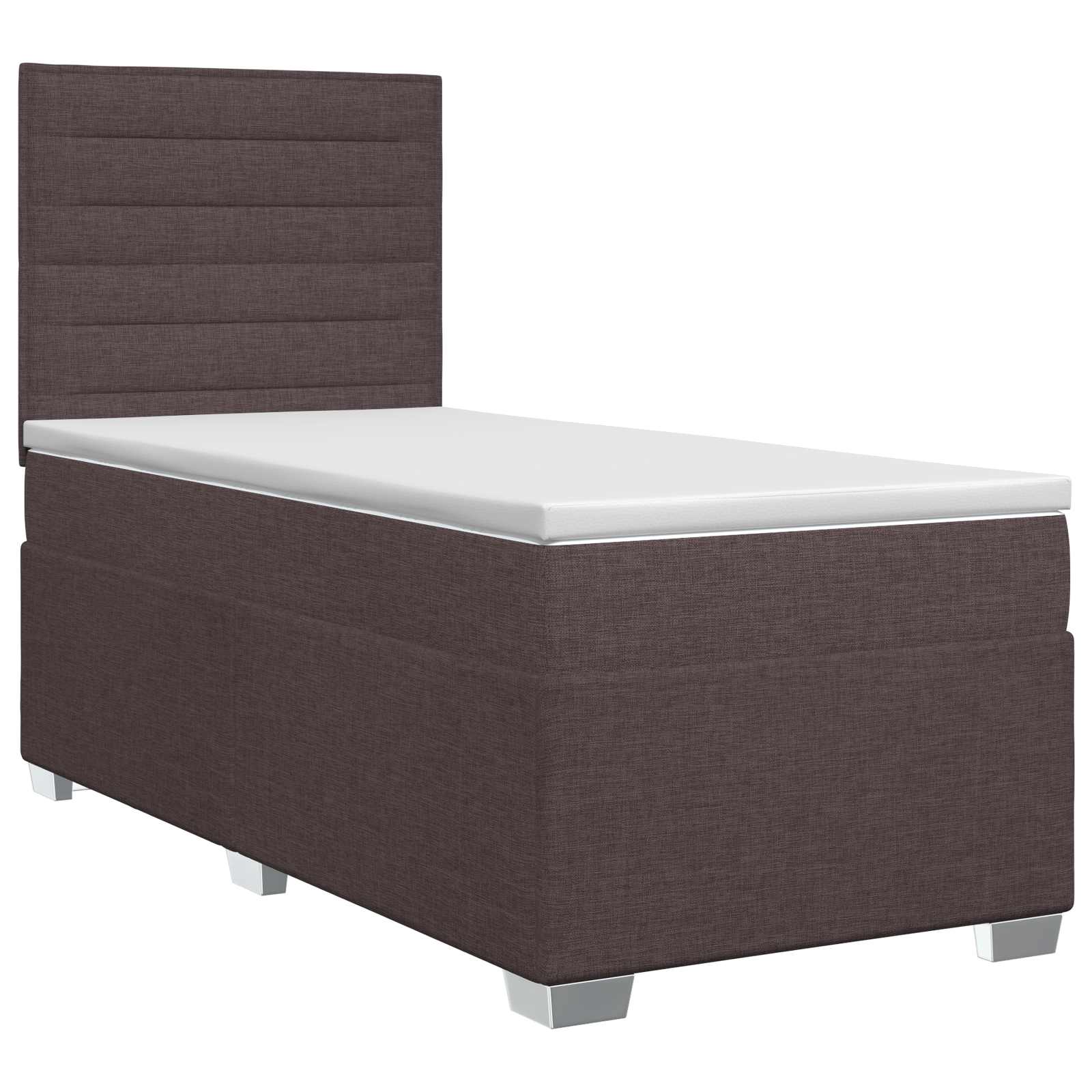 Boxspringbed met matras Donkerbruin 100 x 200 cm Stof – afbeelding 2