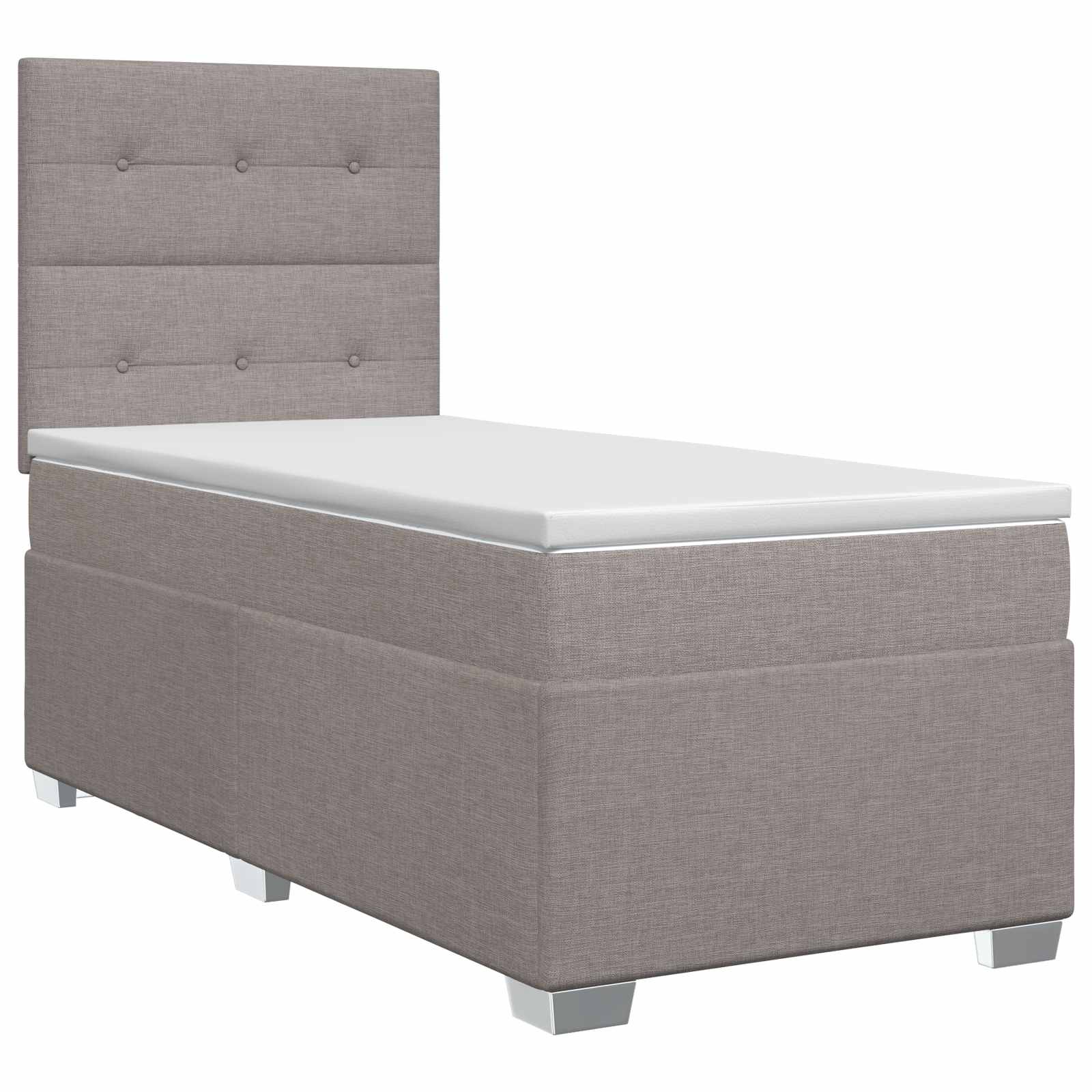 Boxspringbed met matras met hoofdeinde Taupe 100 x 200 cm Stof – afbeelding 2
