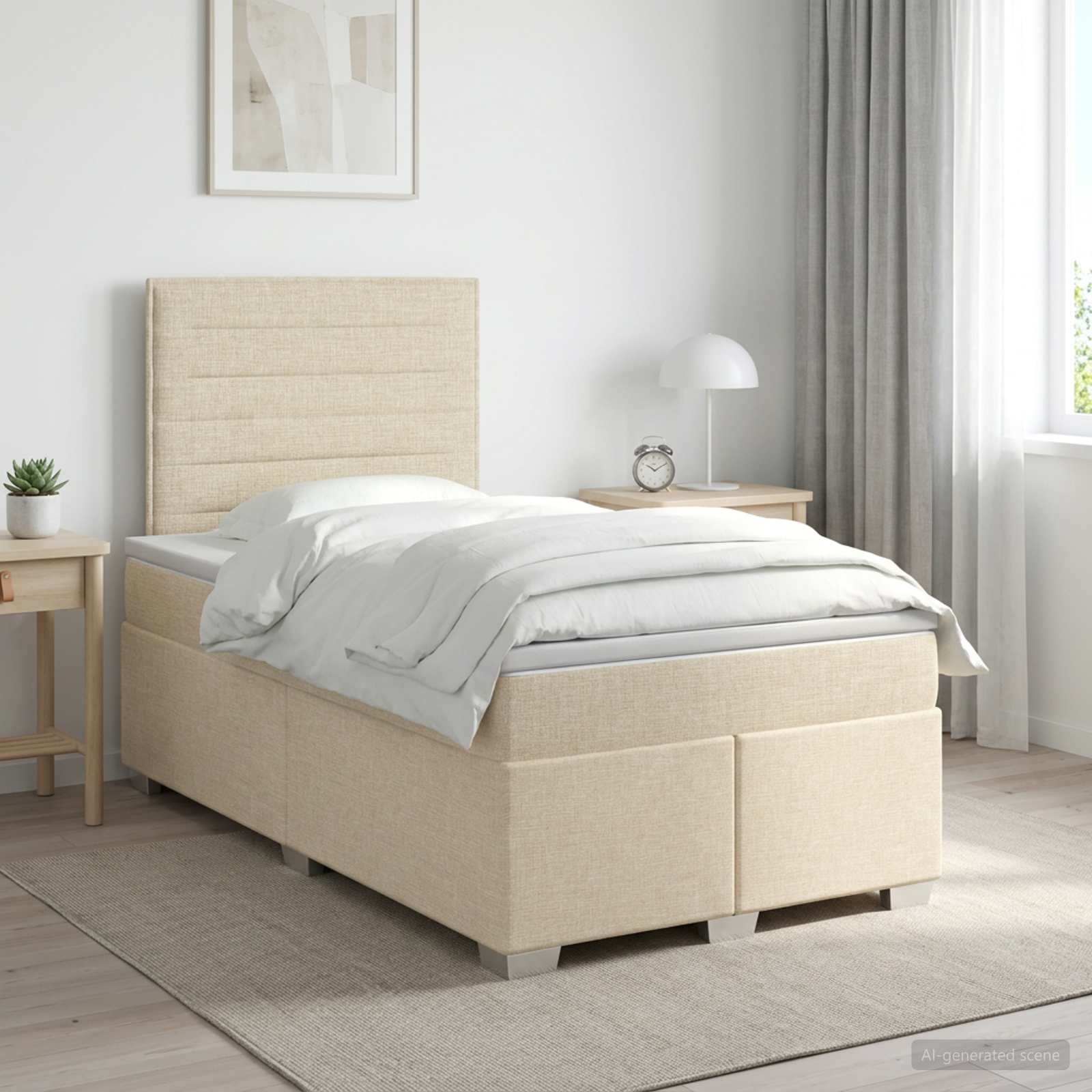 Boxspringbed met matras Donkerbruin 120 x 190 cm Stof