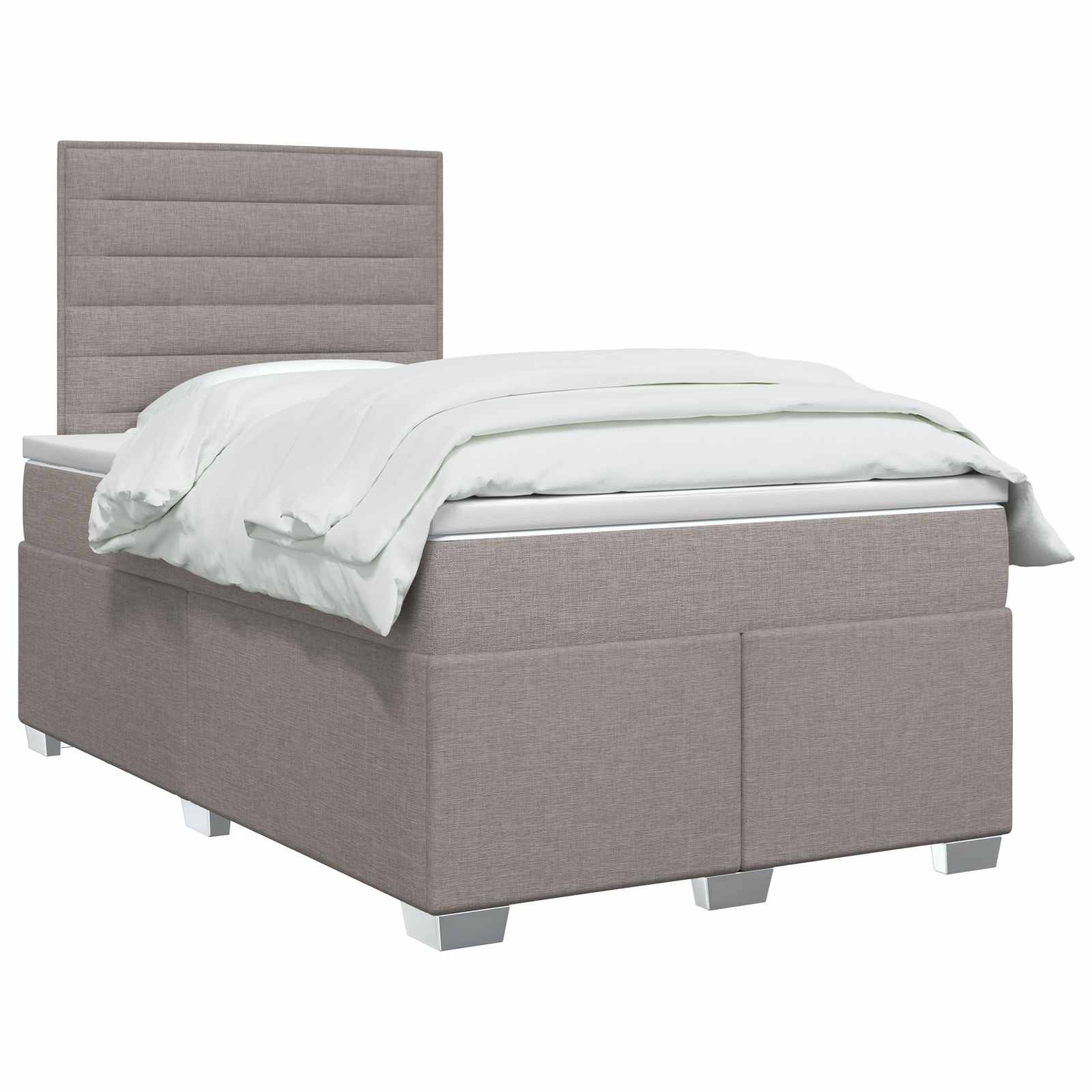 Boxspringbed met matras met hoofdeinde Taupe 120 x 200 cm Stof – afbeelding 3