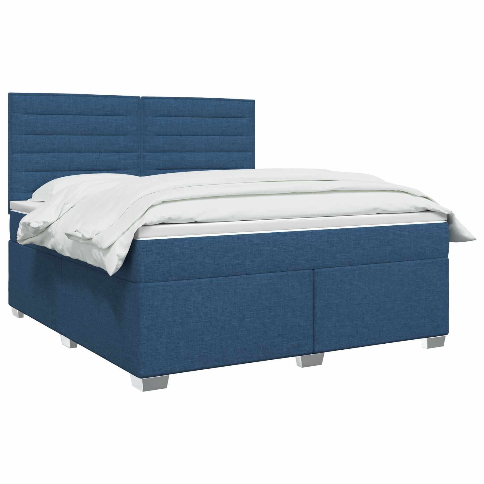 Boxspringbed met matras met hoofdeinde Blauw 140 x 190 cm Stof – afbeelding 3