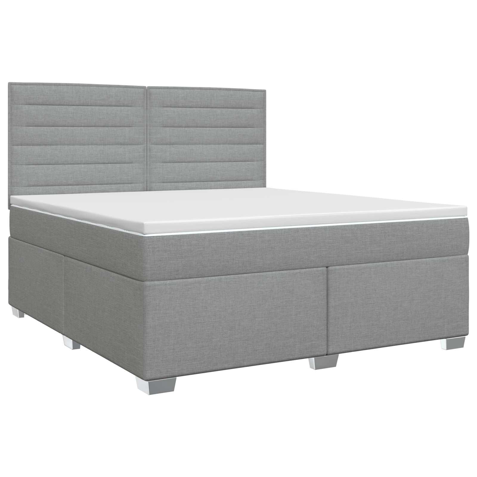 Boxspringbed met matras Lichtgrijs 160 x 200 cm Stof – afbeelding 2