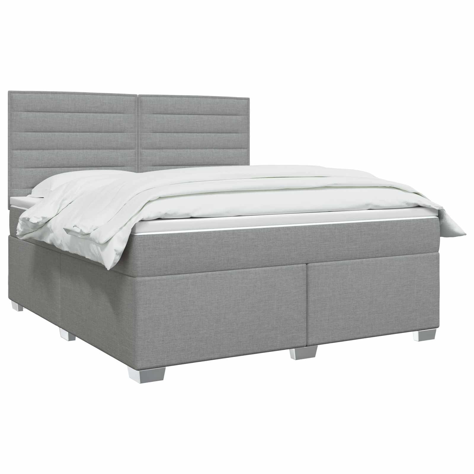 Boxspringbed met matras Lichtgrijs 160 x 200 cm Stof – afbeelding 3