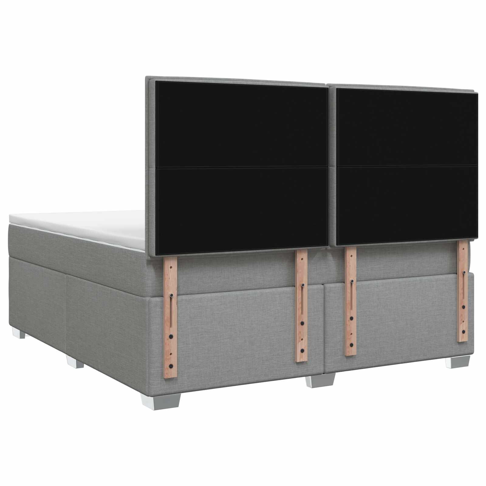 Boxspringbed met matras Lichtgrijs 160 x 200 cm Stof – afbeelding 8