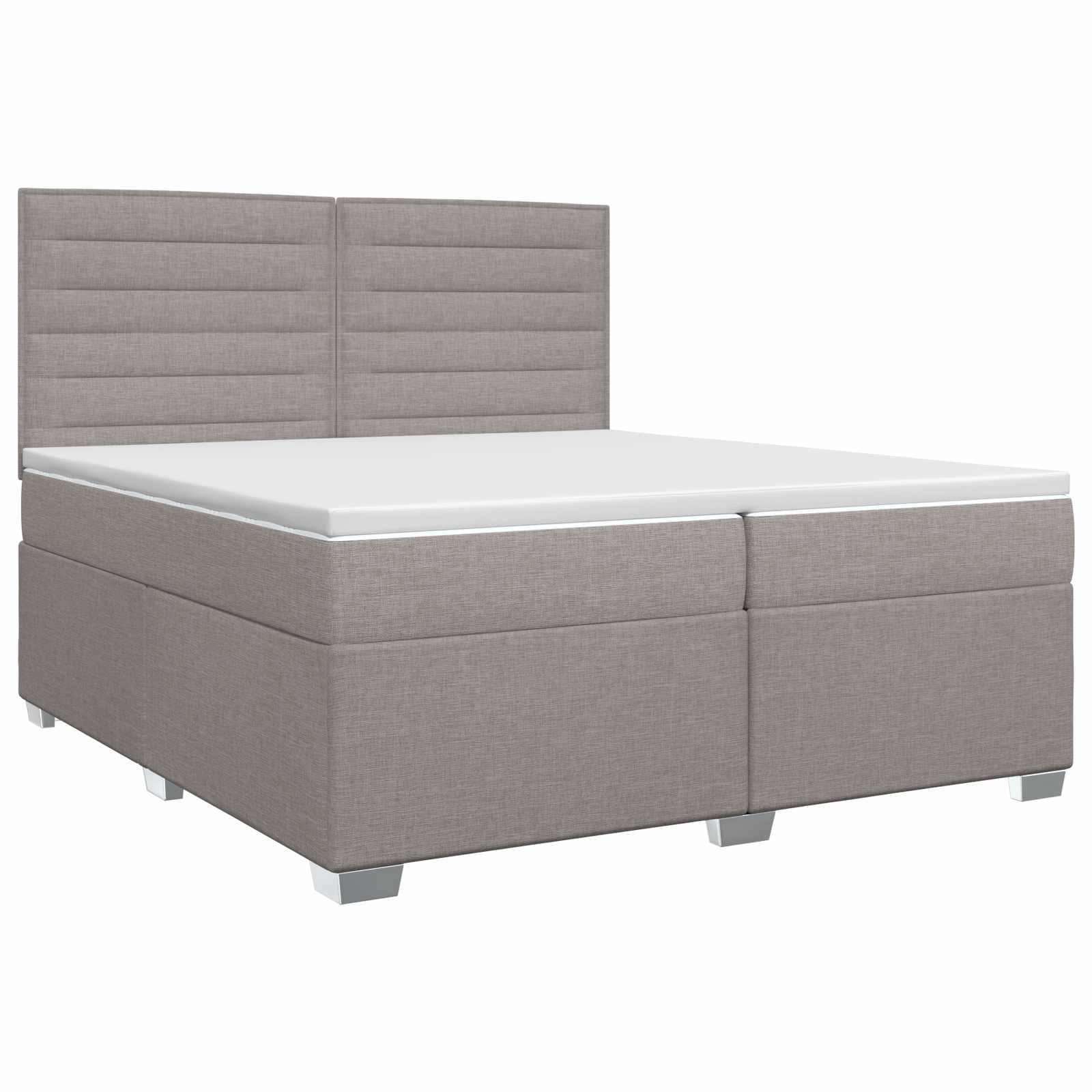 Boxspringbed met matras met hoofdeinde Taupe 200 x 200 cm Stof