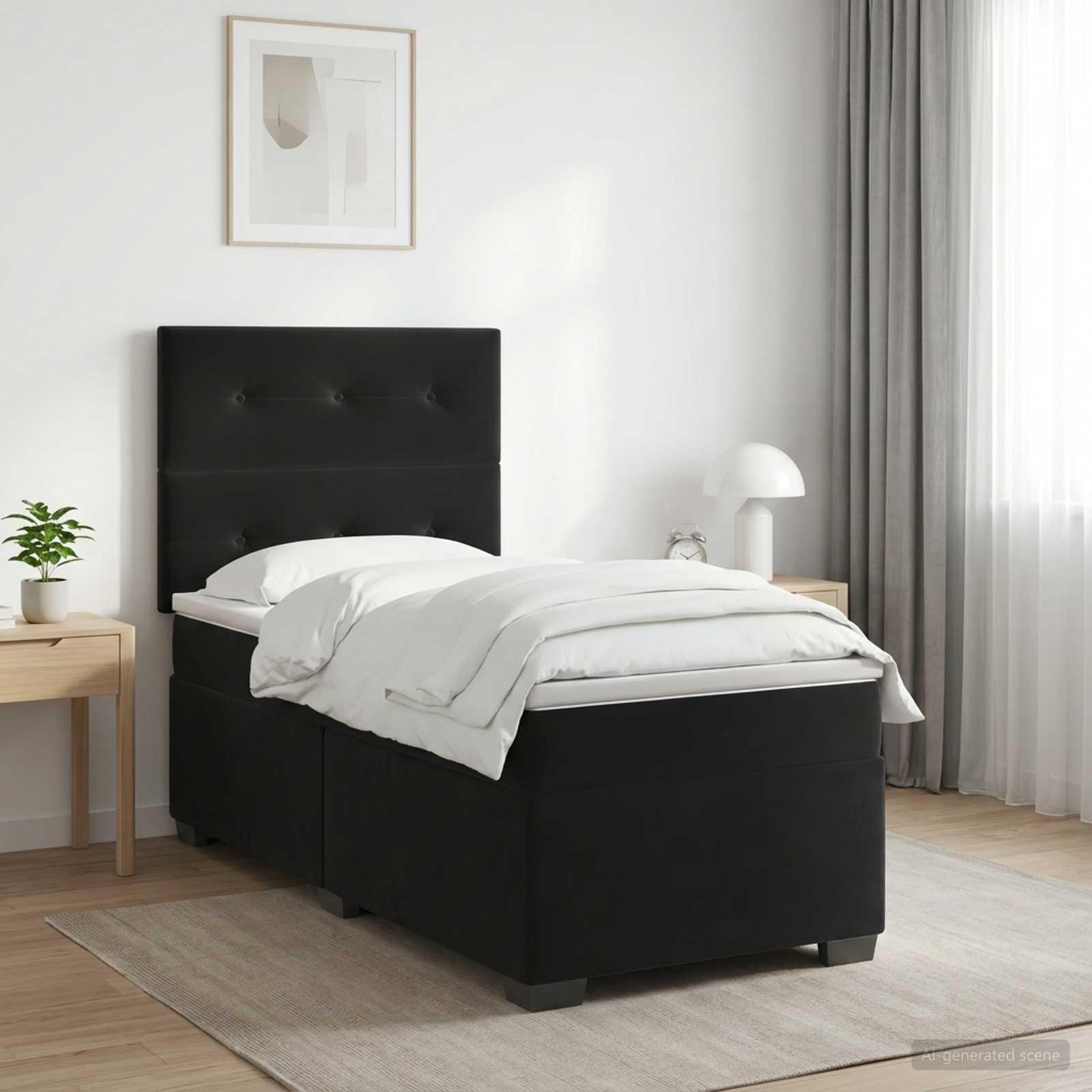 Boxspringbed met matras Zwart 80 x 200 cm Fluweel